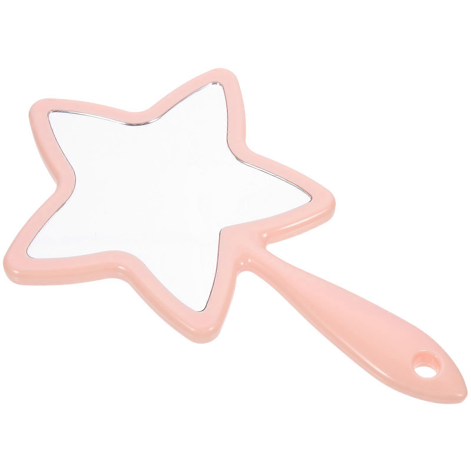 Pink Handhold Mirror Portable Makeup Mirror for Makeup 4Pcs Set