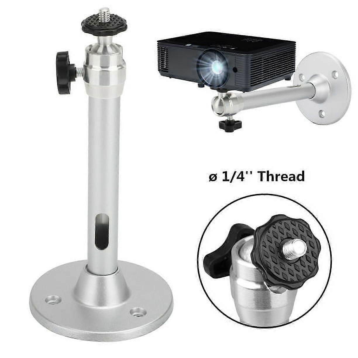 Universal Projector Mount Bracket 360° Rotatable, 7" Silver, 11 lbs Load, Compatible with Most Home & Office Projectors