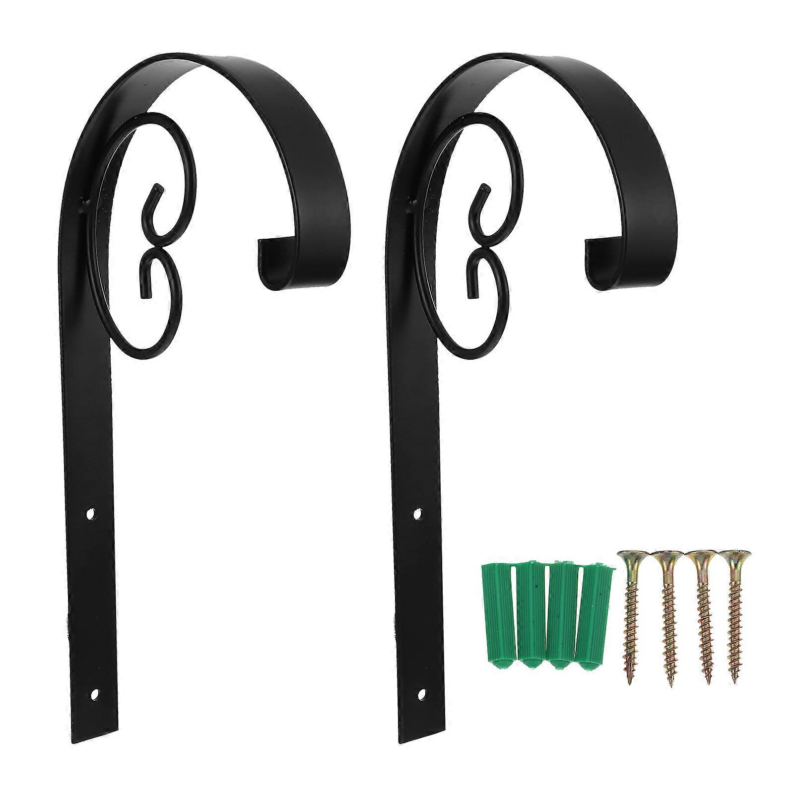 Balcony Hanging Rack Iron Flowerpot Rack Wall-Mounted 3Sets for Plants