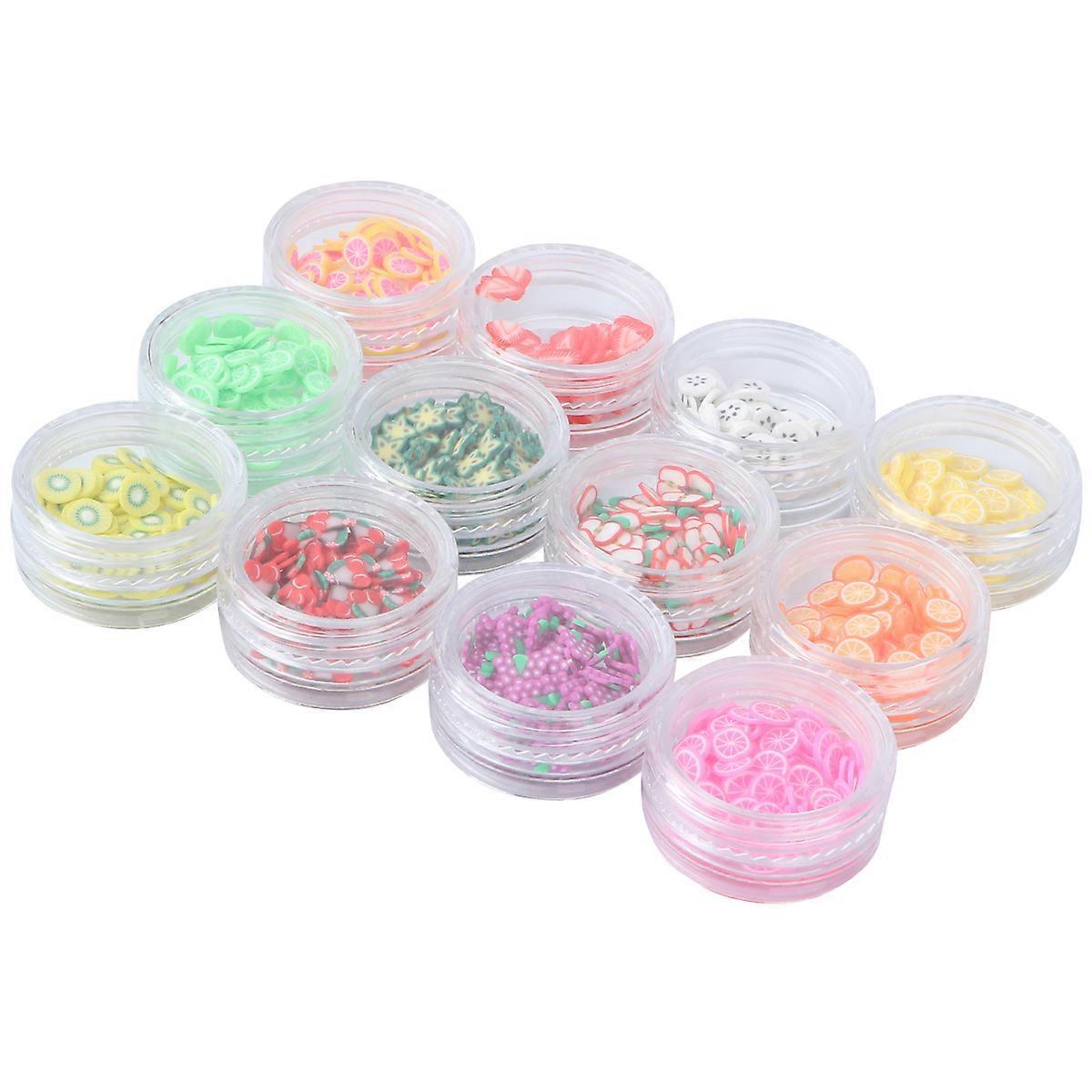 Nail Slice Decorations for Nail Art 3Sets Clay Fruit Slice Mixed Styles