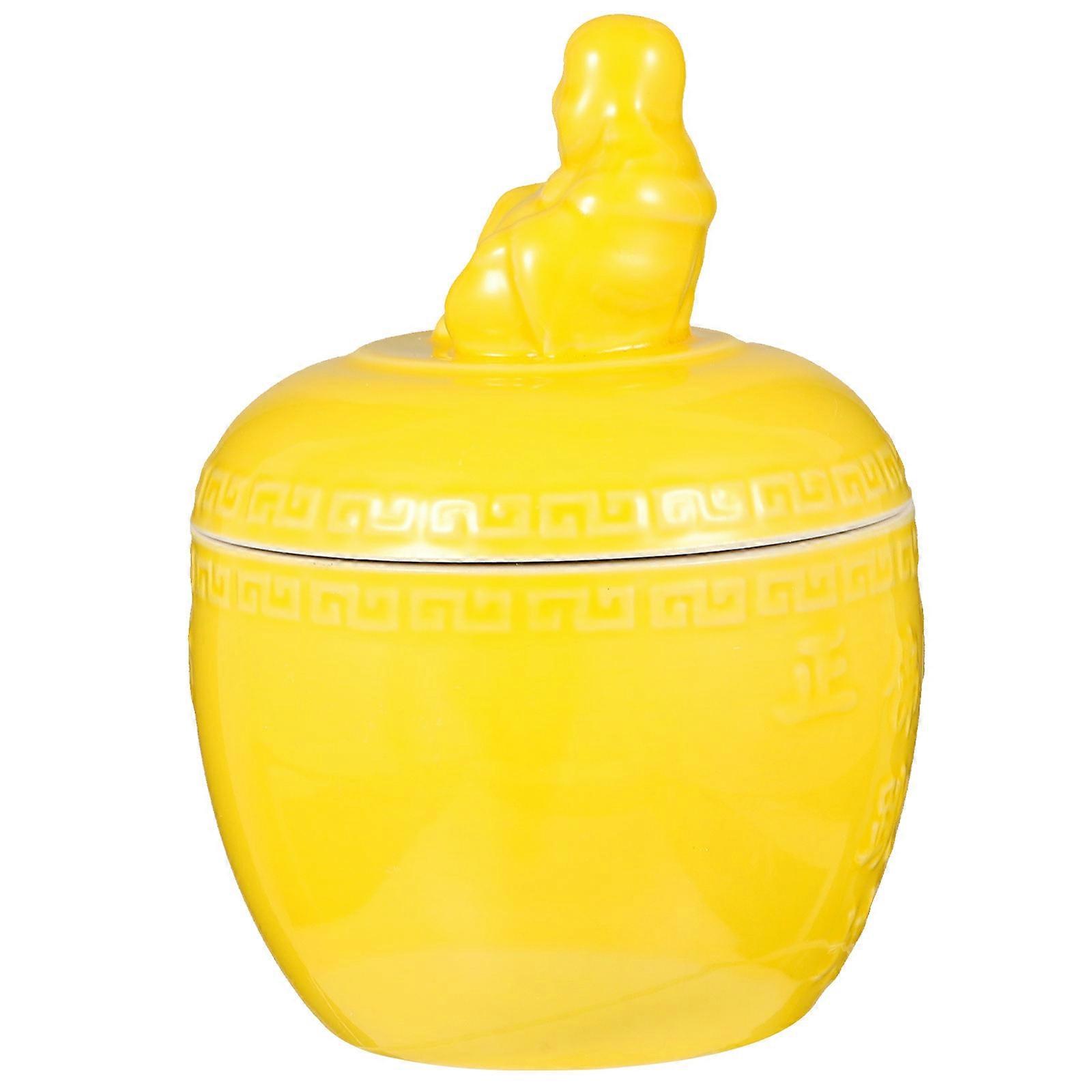 Yellow Ceramic Soup Bowl for Cooking Stew Soup Pot