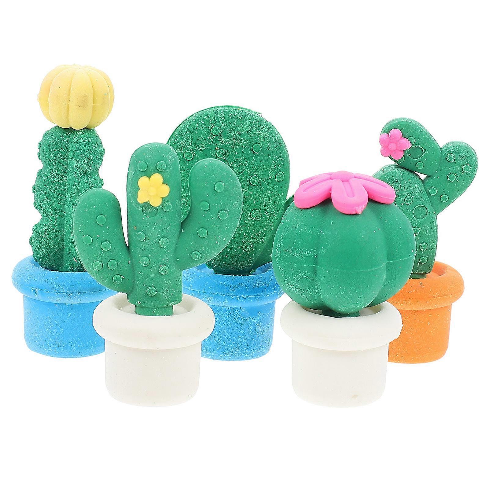 Cactus Eraser Cartoon Rubber Erasers for Students 15Pcs Assorted