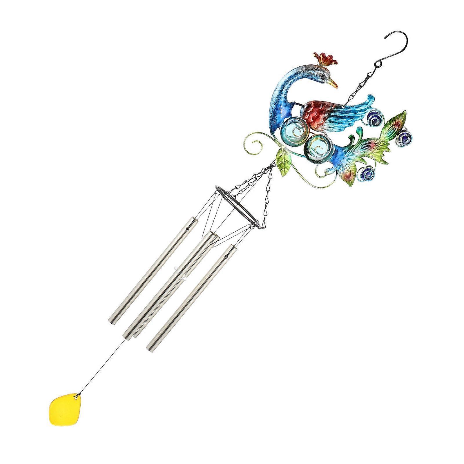 Peafowl Wind Chime Decorative Hanging Bell for Patio 2Pcs