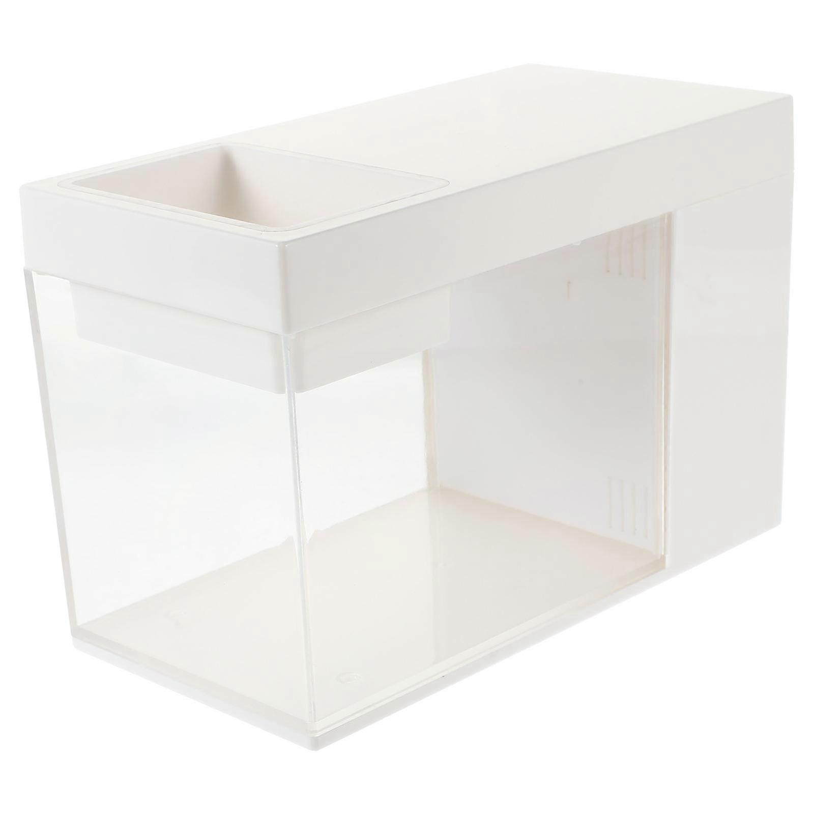 Transparent Mini Fish Tank Desktop Betta Fish Tank Aquarium Enthusiasts 7.1×4.7×3.7in 1Set