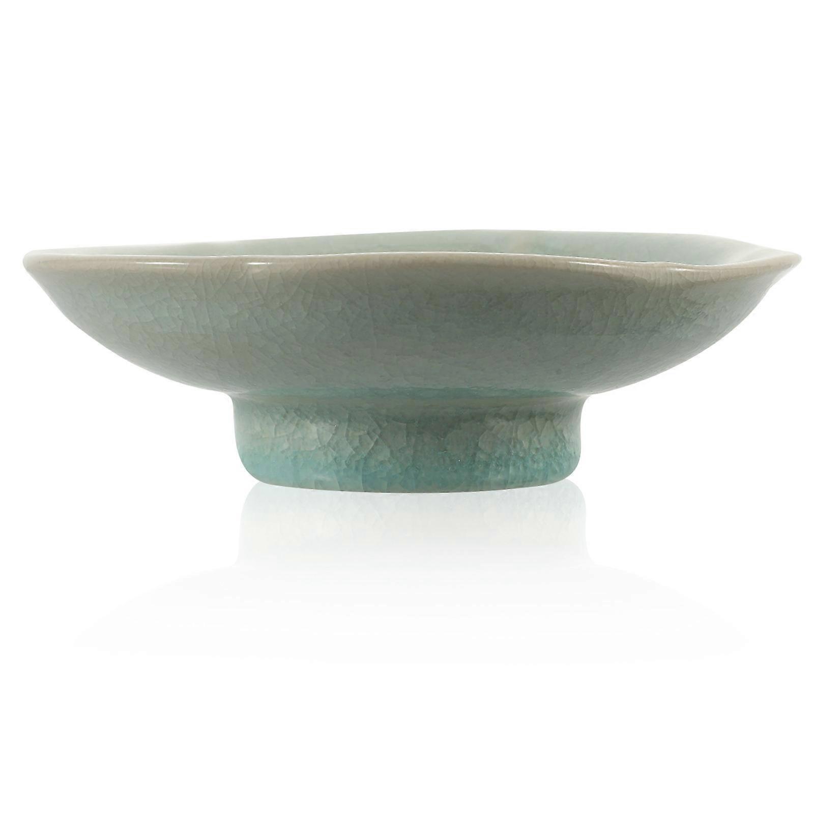 Blue Ceramic Food Serving Plate for Dessert 2Pcs Fine Workmanship