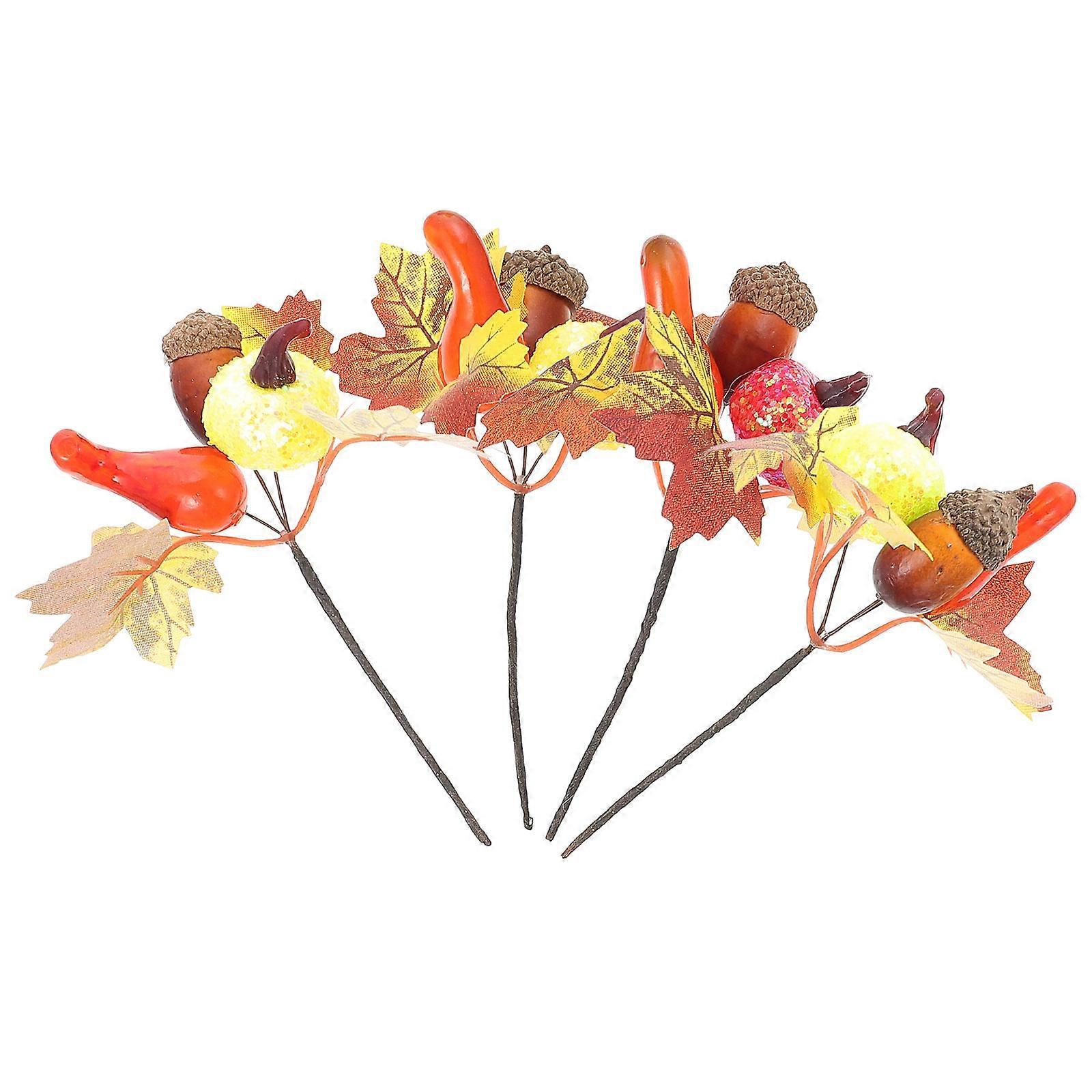 Maple Leaf Decor Paper Branches for Fall Decoration 8Pcs Set