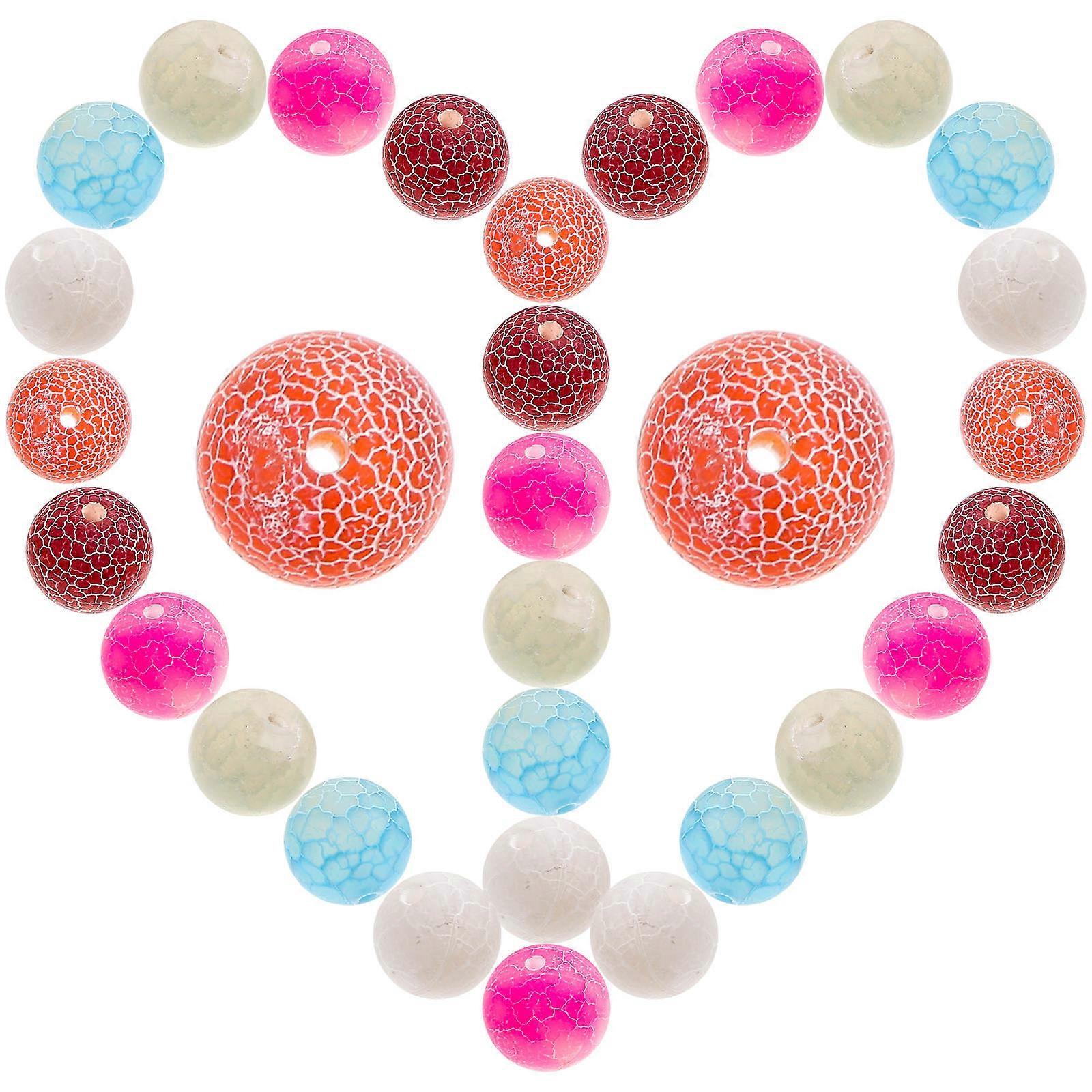 Jewelry Beads Round Agate Beads for Bracelet DIY 3Pcs 1 Strip Assorted Color