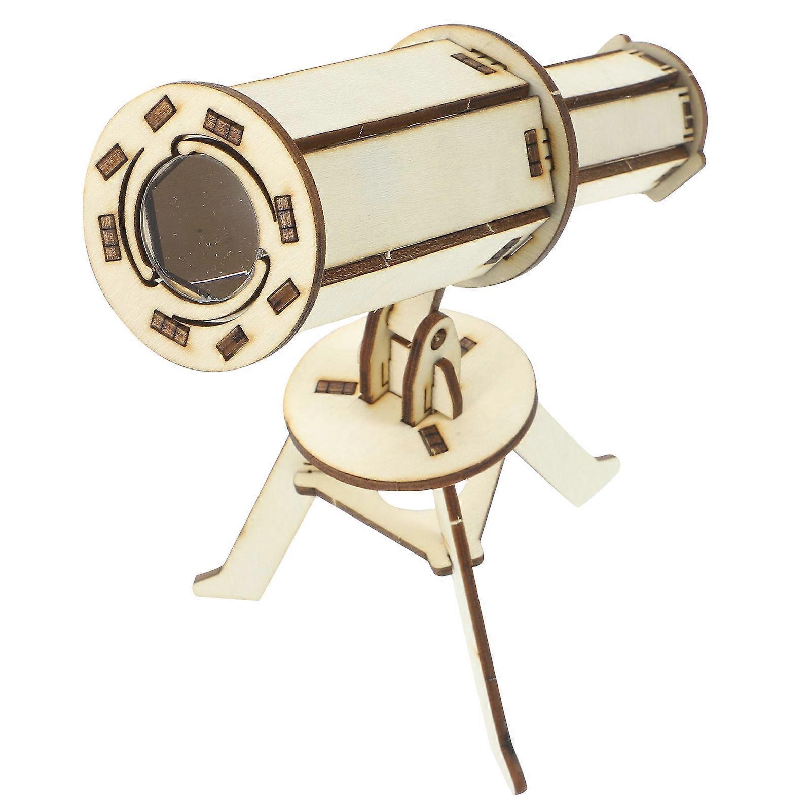 Kids Science Learning Kit Wooden Astronomical Telescope Model for 8Sets