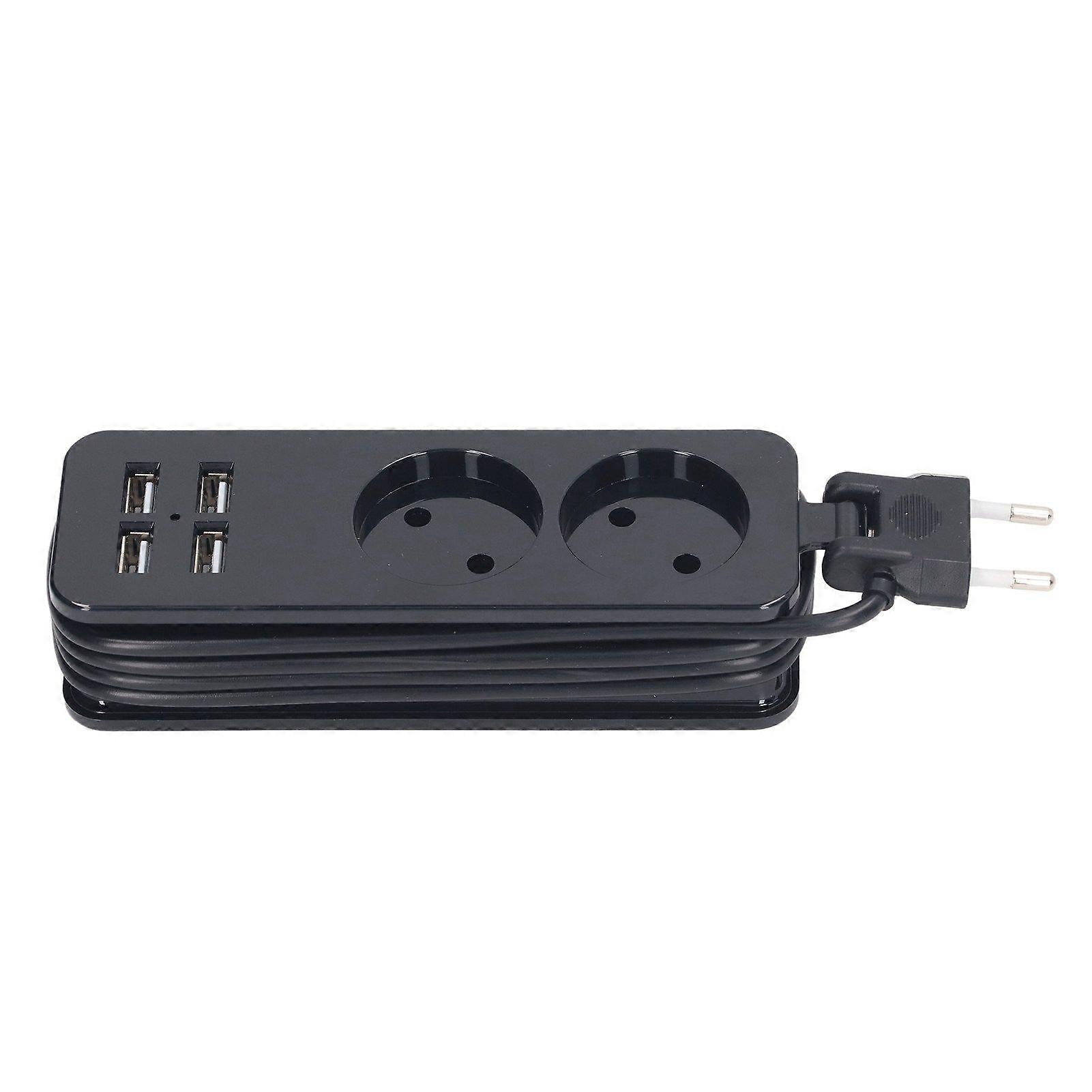 1200W 10A Power Strip 2 Round Sockets 4 USB Ports Power Socket for Phone Laptop