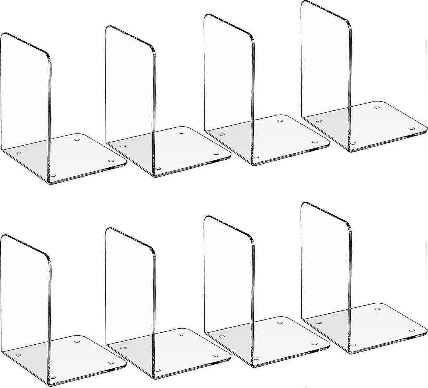 8pcs Bookends,clear Acrylic Bookends For Shelves,bookends For Home