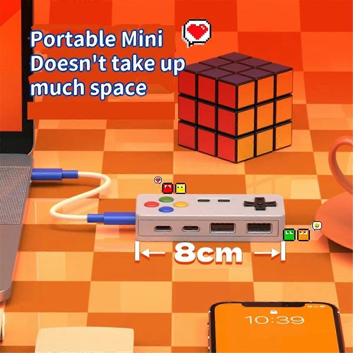 Expansion GamePad Shape Design HUB Mouse Keyboard USB Connector