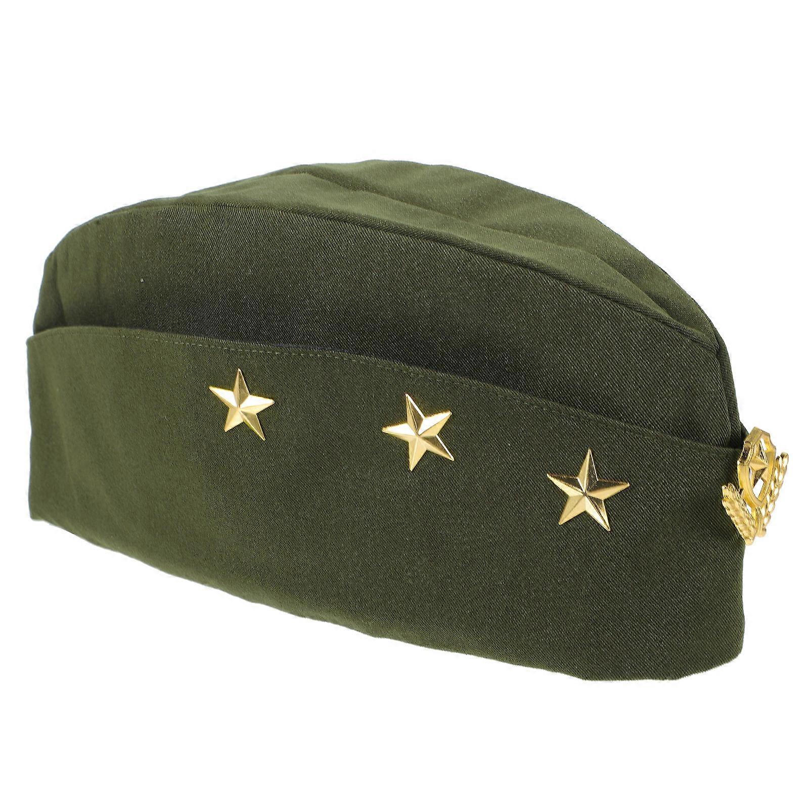 Sailor Dance Hat Olive Green Canvas Captains Hat with Versatile Usage for Cosplay