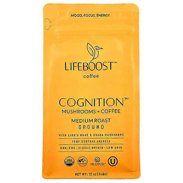 Lifeboost, CognitionÃÂ¢ÃÂÃÂ¢, Mushrooms + Coffee, Ground, Medium Roast, 12 oz (340 g)