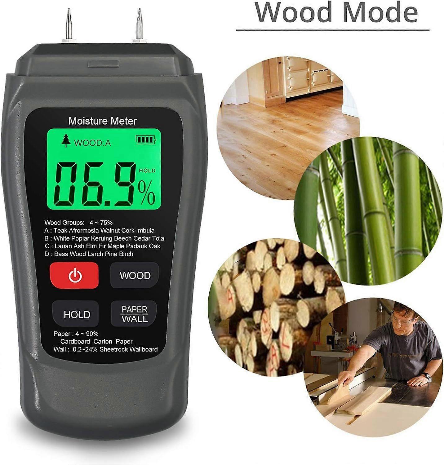 Wood wallpaper moisture tester gray