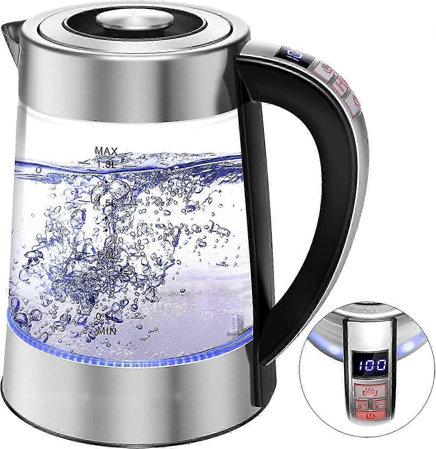 Electric Glass Kettle, Touch Screen, Adjustable Temperature