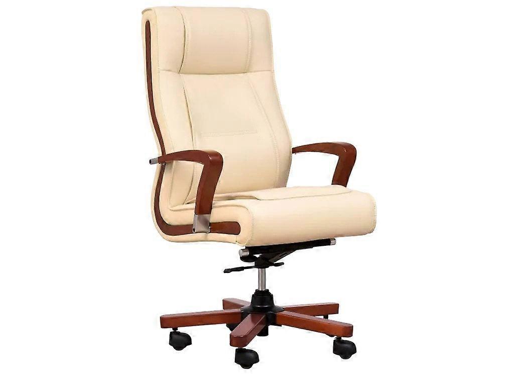 Ambassador Crème Lederen Fauteuil
