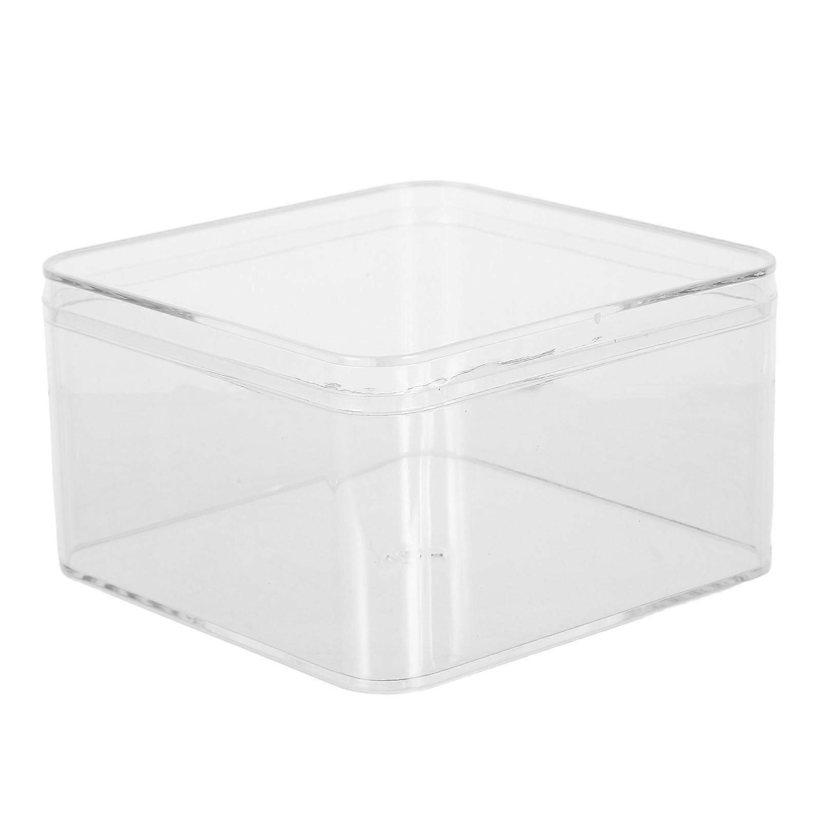 4pcs Clear Acrylic Organizer Bins: Small Square Acrylic Container - Cube Containers with Lid Storage Box for Candy Tiny Jewelry