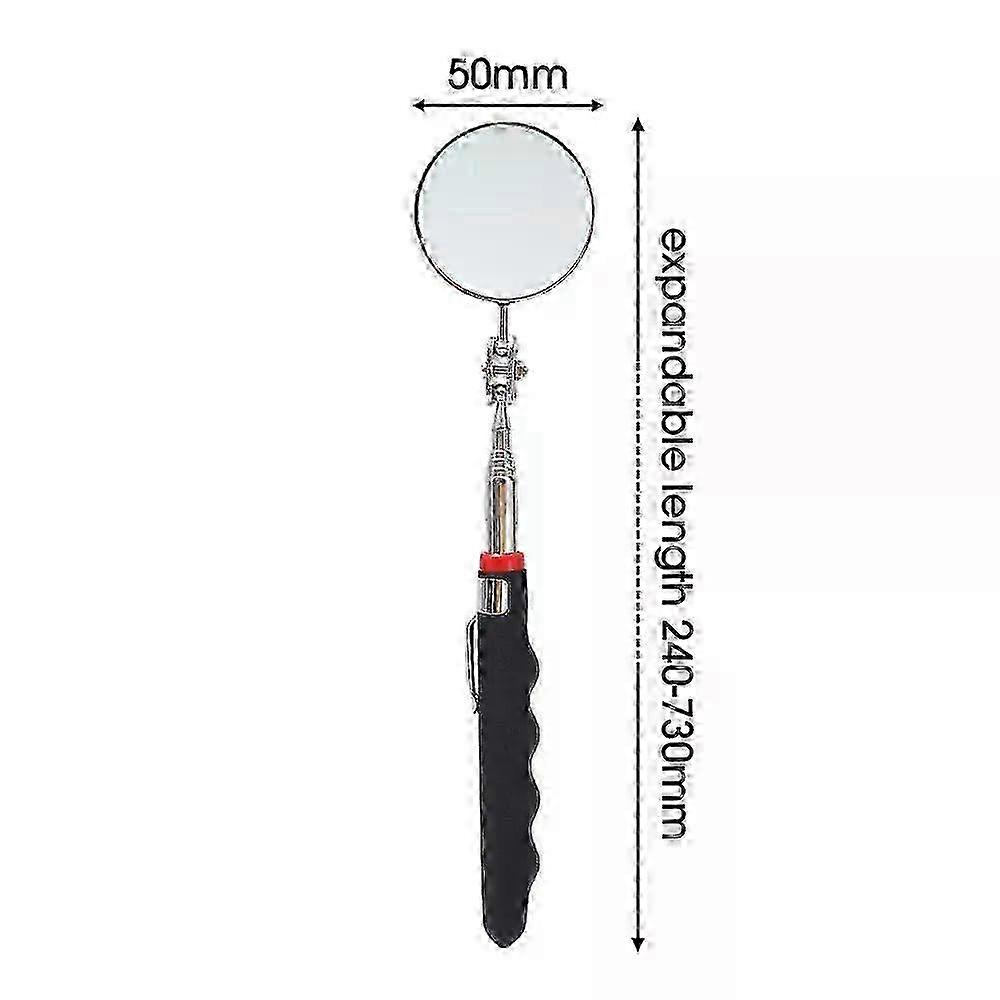360 Inspection Mirror LED Light Telescoping Mirrors Extend Mechanic Tools Inspection Mirror Telescopic Handle Repairing Tools