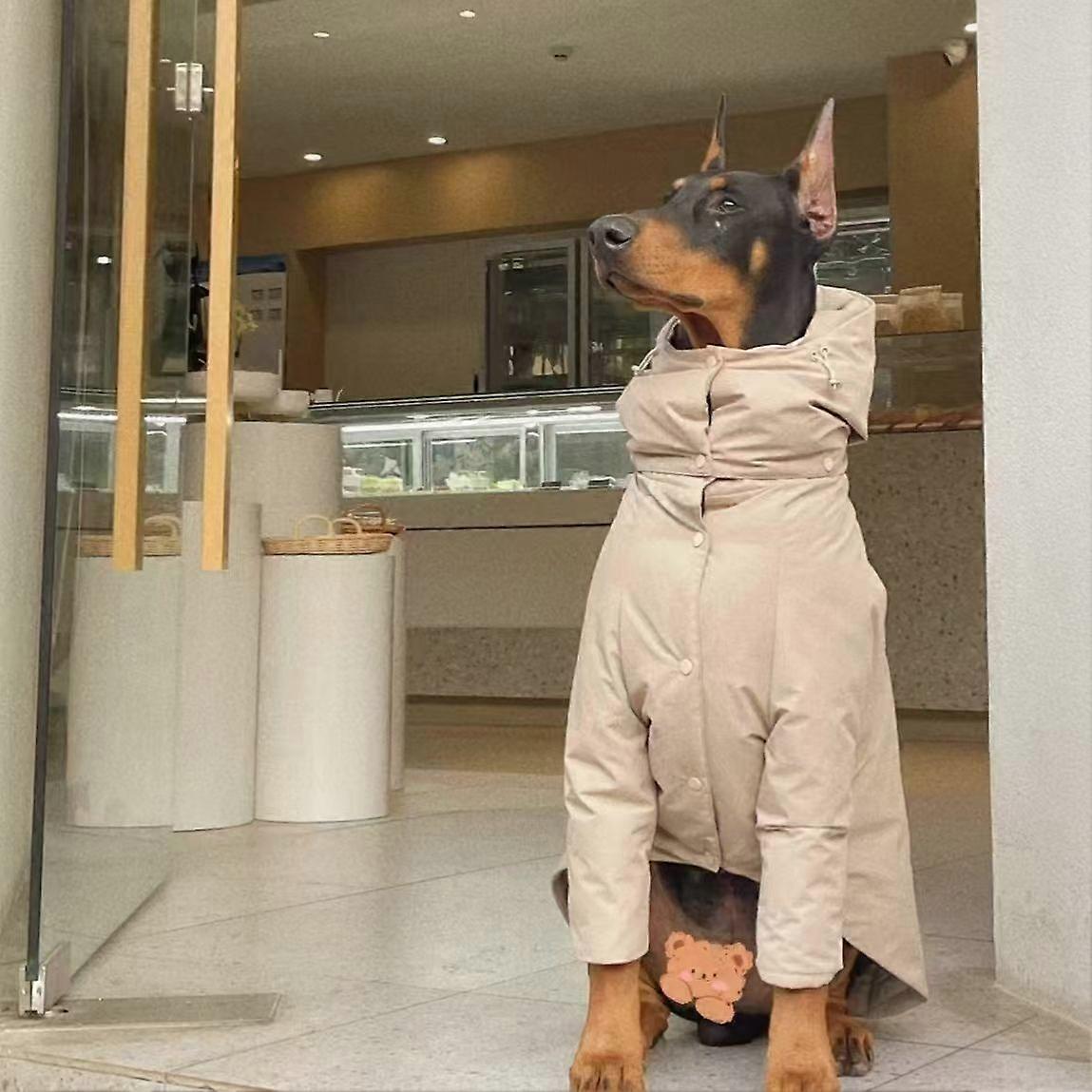 Winter 2025 Doberman Border Collie Solid-color Cotton-padded Jacket for Large Dogs To Keep Warm When Going Out