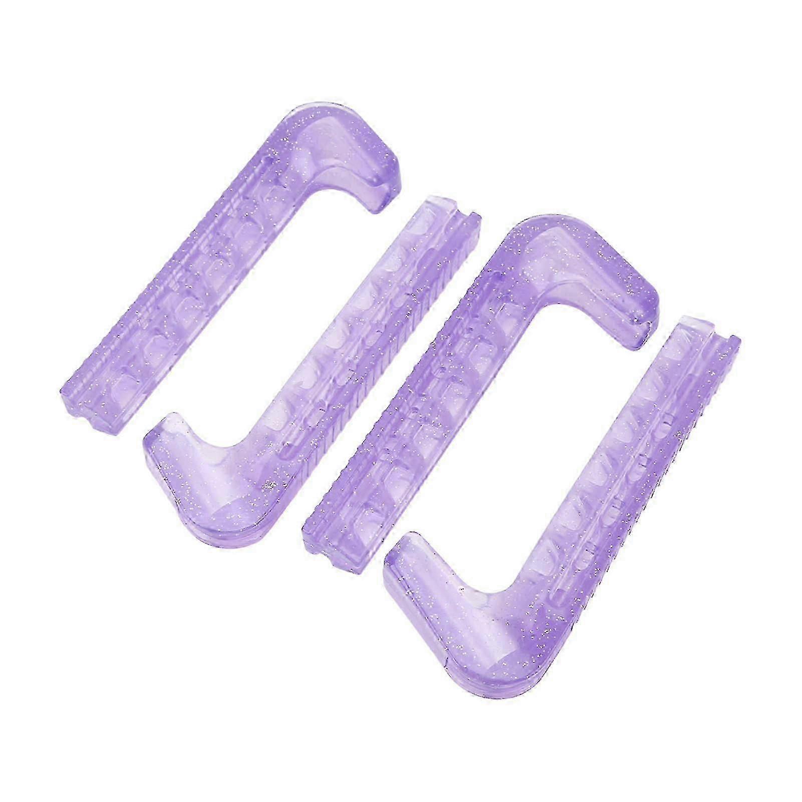 2 Pairs Adjustable Purple Ice Skate Blade Guards - Portable Protector for Hockey & Figure Skates-Good