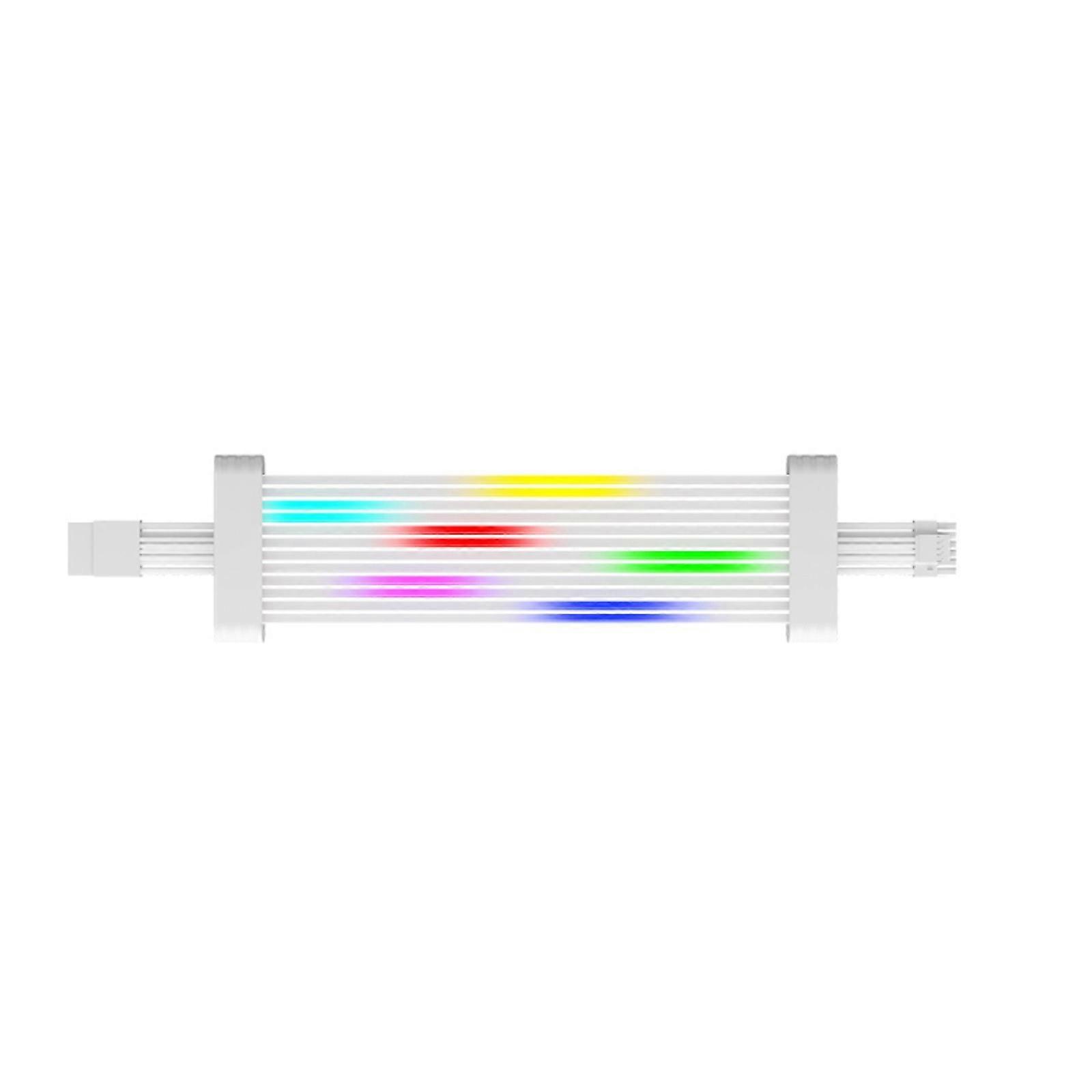 Soft Silicone ARGB 8Pin GPU Power Cable Wireless Lighting Control ARGB Light Strips Easy Setups Highly temperature Resistant  White