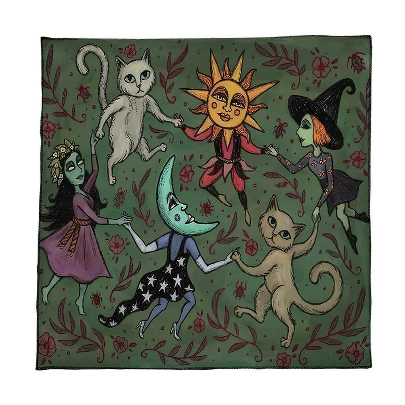Artistic Tarots Reading Cloth Durability Velvets Mats Reusables Mats for Tarots Enthusiasts and Collector  75x75cm