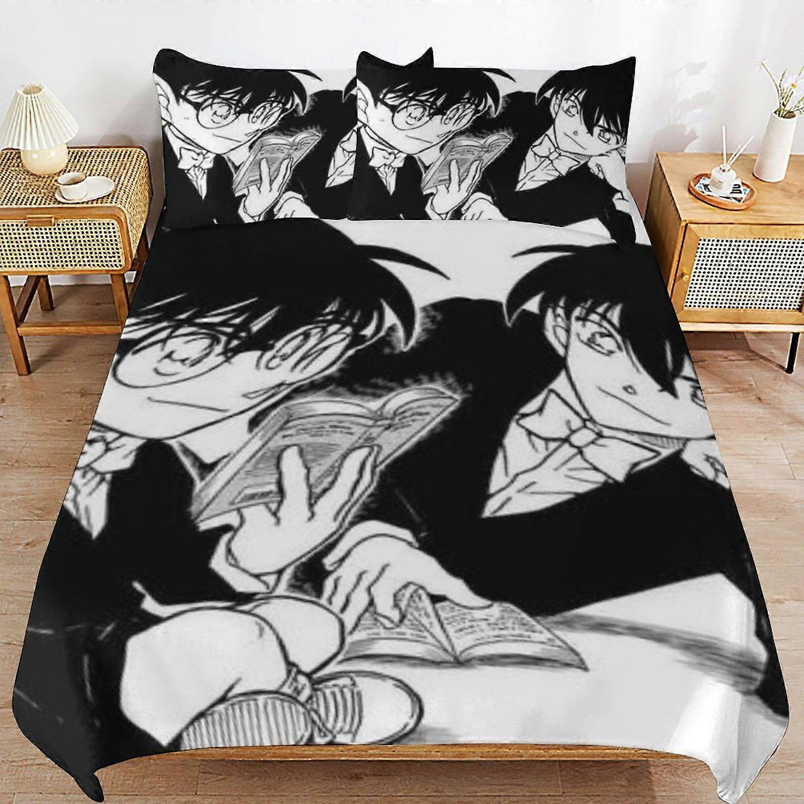 T10 Conan Edogawa Long Thread Comfort Soft Zipper Closure Functional Fit Bedding Duvet Cover Sets for Restful Sleep V10