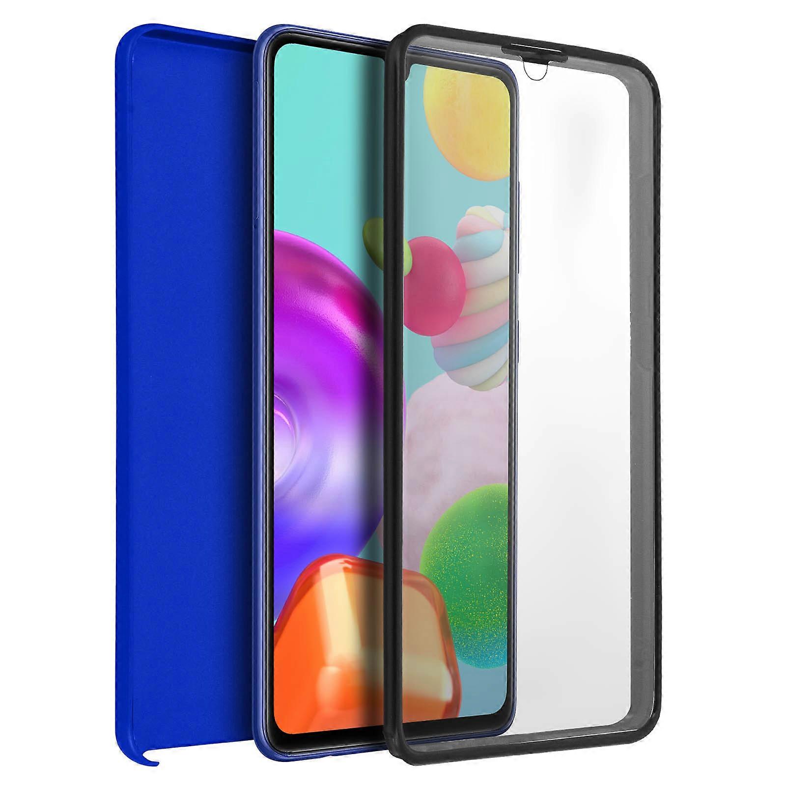 Kryt Galaxy A41 Silikonová přední zadní strana Pokrývá obrazovku modře