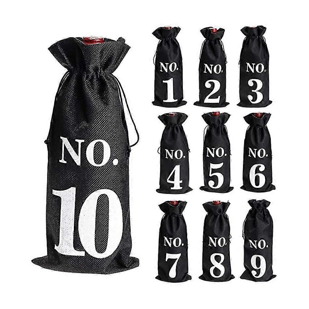 1 To 10 Burlap Wine Bags Blind Tasting Drawstring Drawstring Pocket Wine Bottle Sleeves