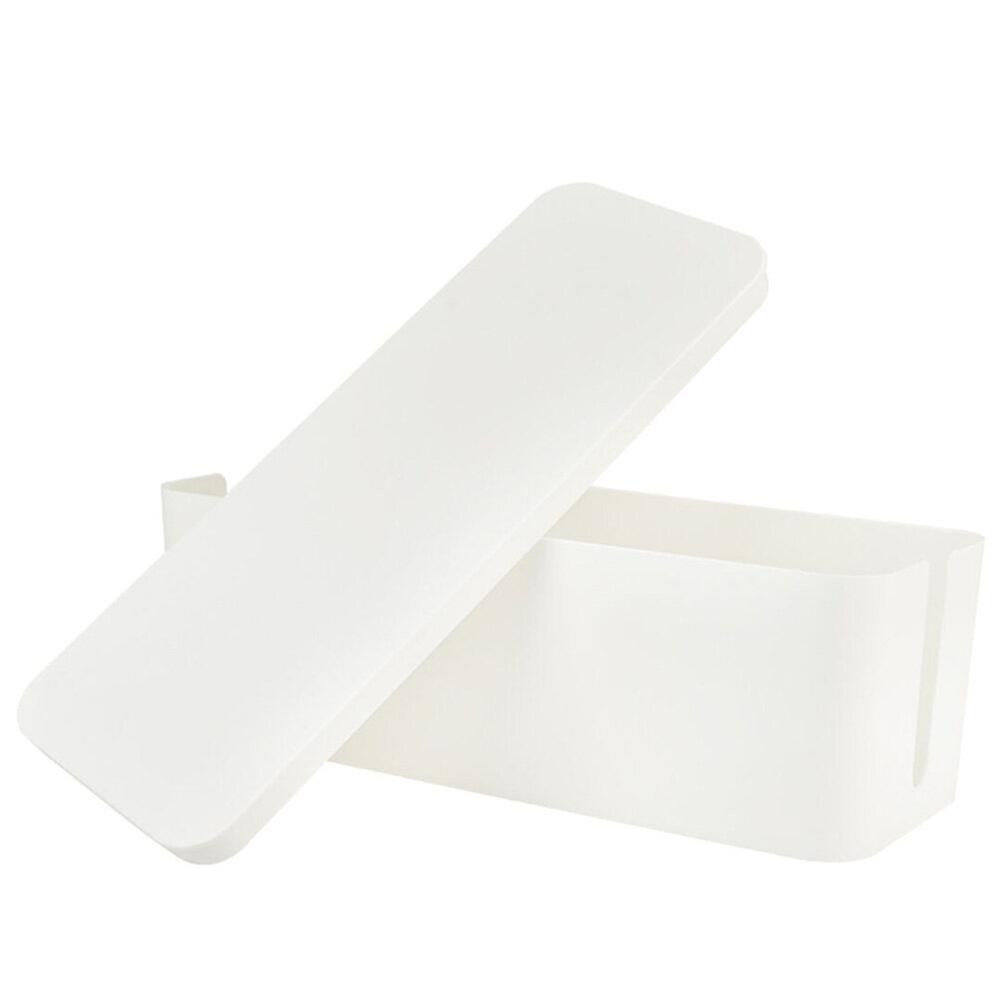 Plastic Cable Case Holder Large Cable Management Box Organizer Size S (White)