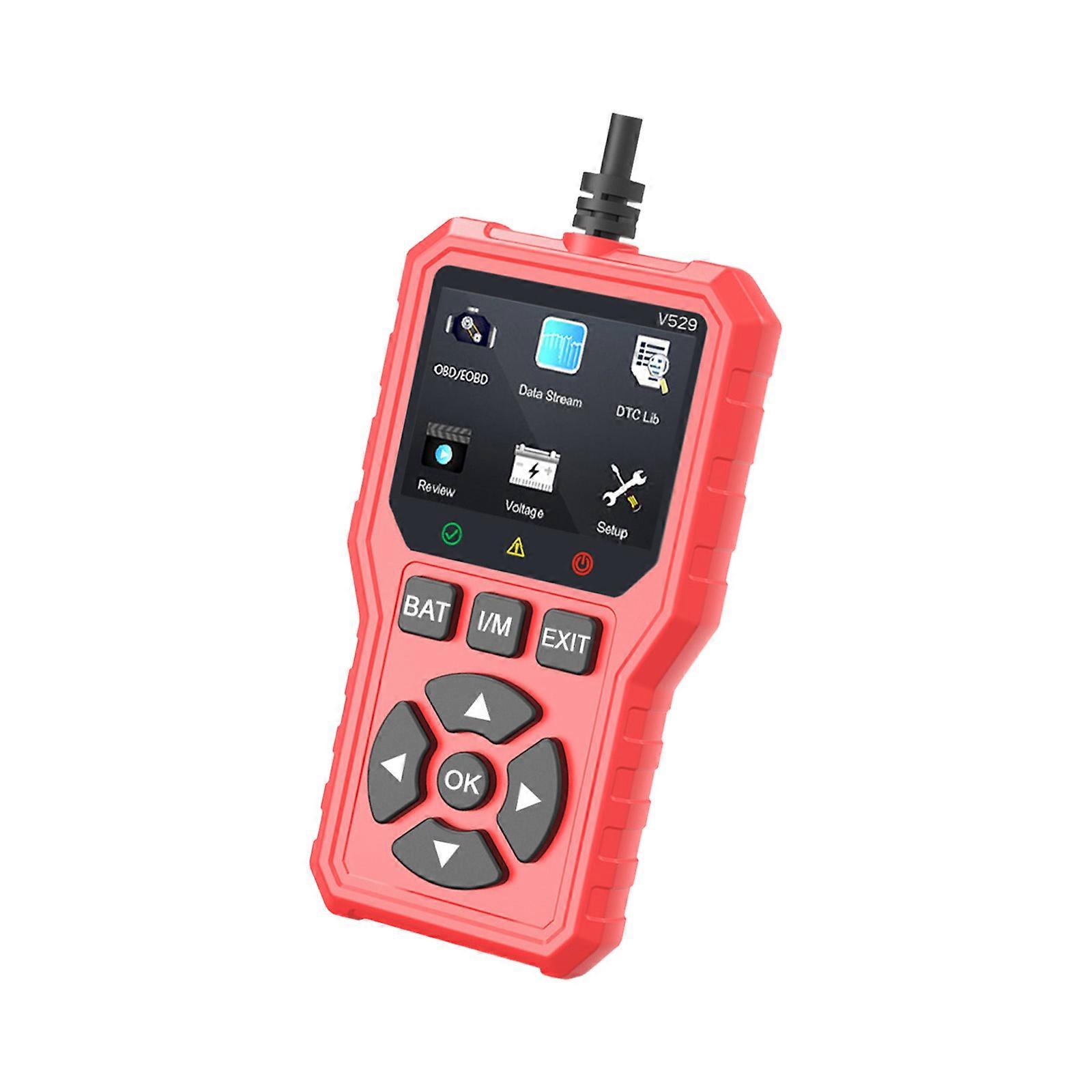2.8Inch Screen Automotive Diagnostic Tool With Batteries Life Test Silicone Button And ABS Construction For Durability  Red