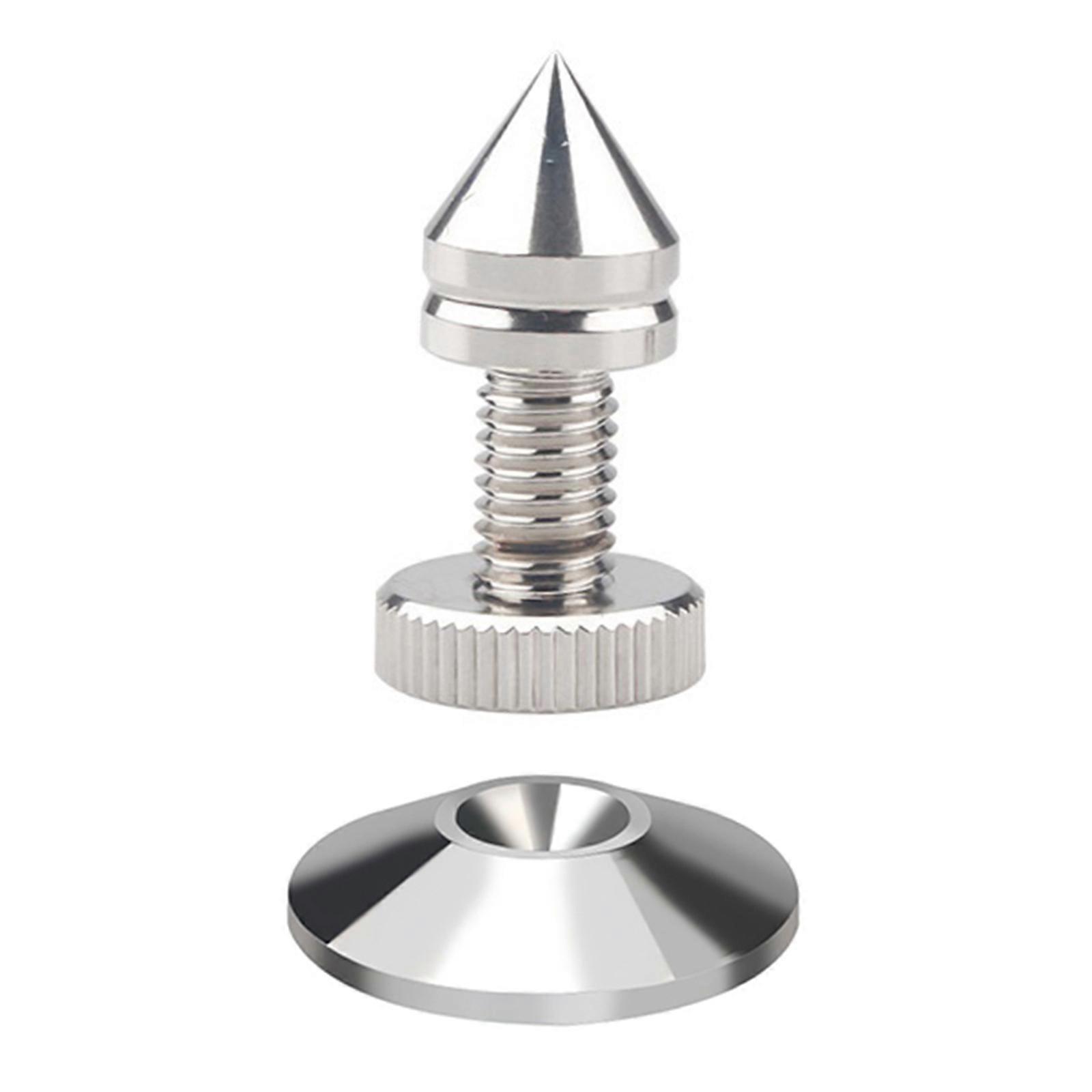 1Set Silver Speaker Spikes Metal Feet Set for Vibration Reduction and Enhances Sound in HiFi Systems Multicolor