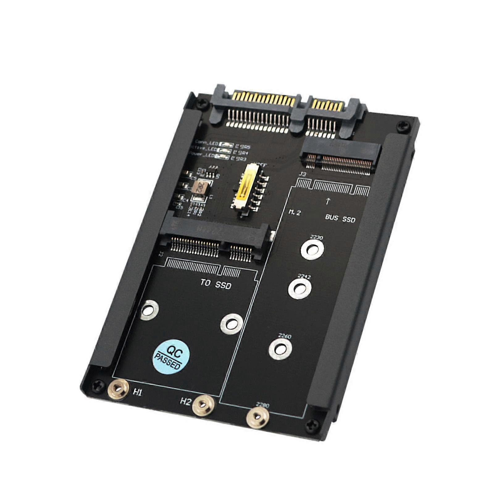 M.2 Plus MSATA to SATA3.0 Adapter 6Gbps Fast Speed Data Transfer Card for Computer Storage Upgrades Multicolor