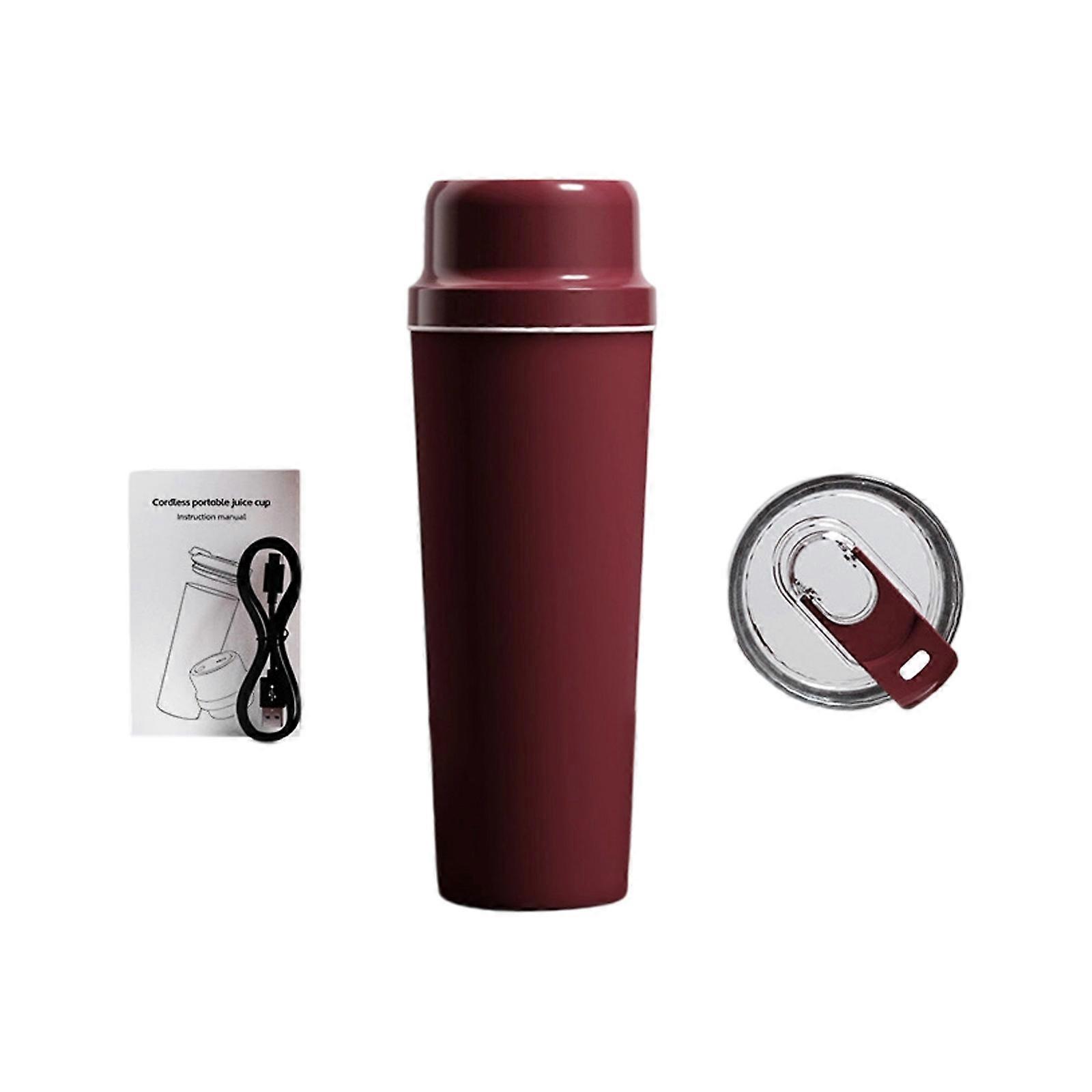 650ml Portable Electric Blender Rechargeable Cordless Juicer Powerful Juicer Cup For Smoothie Juice Food Mixing  Red