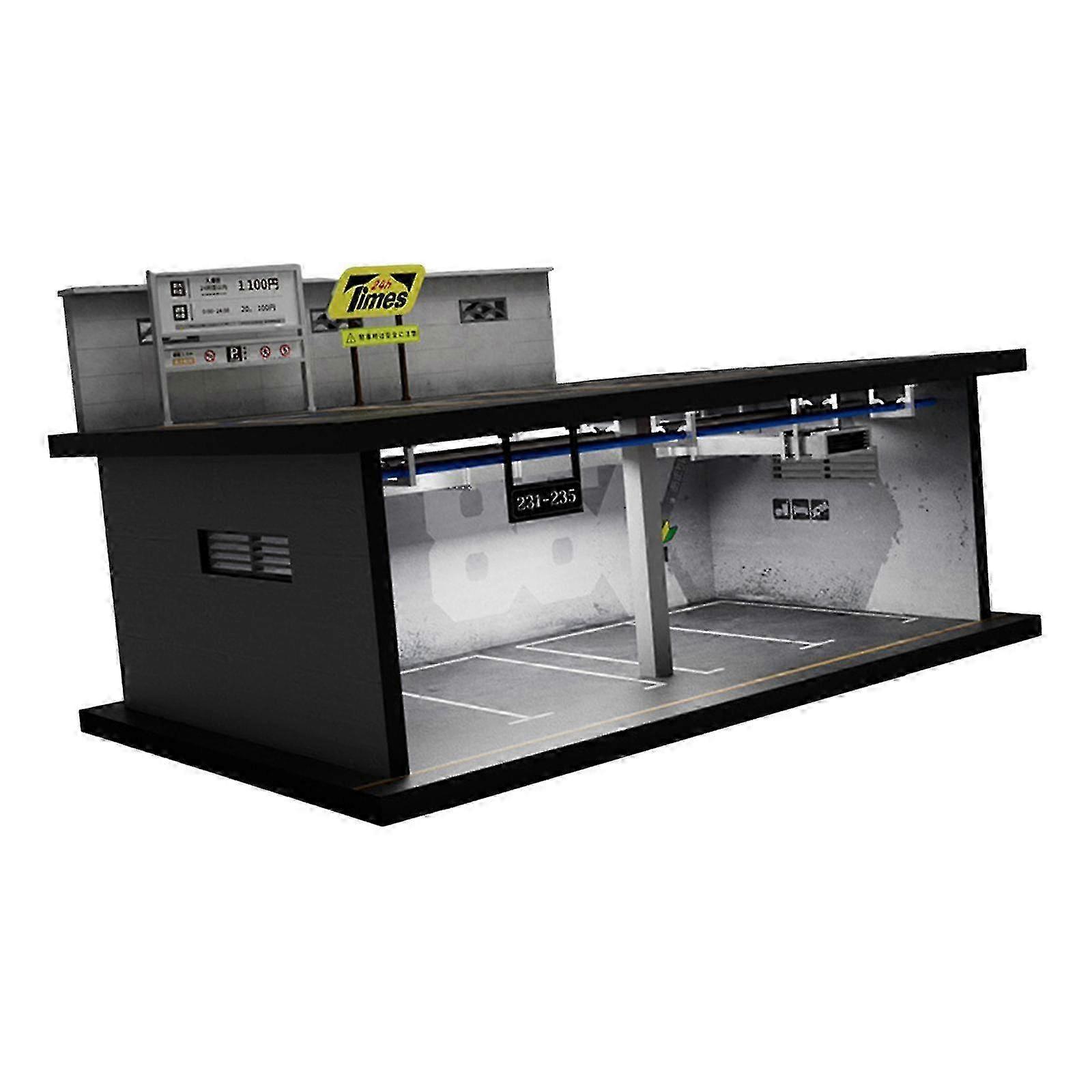 1/64 Vehicle Model Display Case Car Garage Display Case for Model Collectors Graffiti