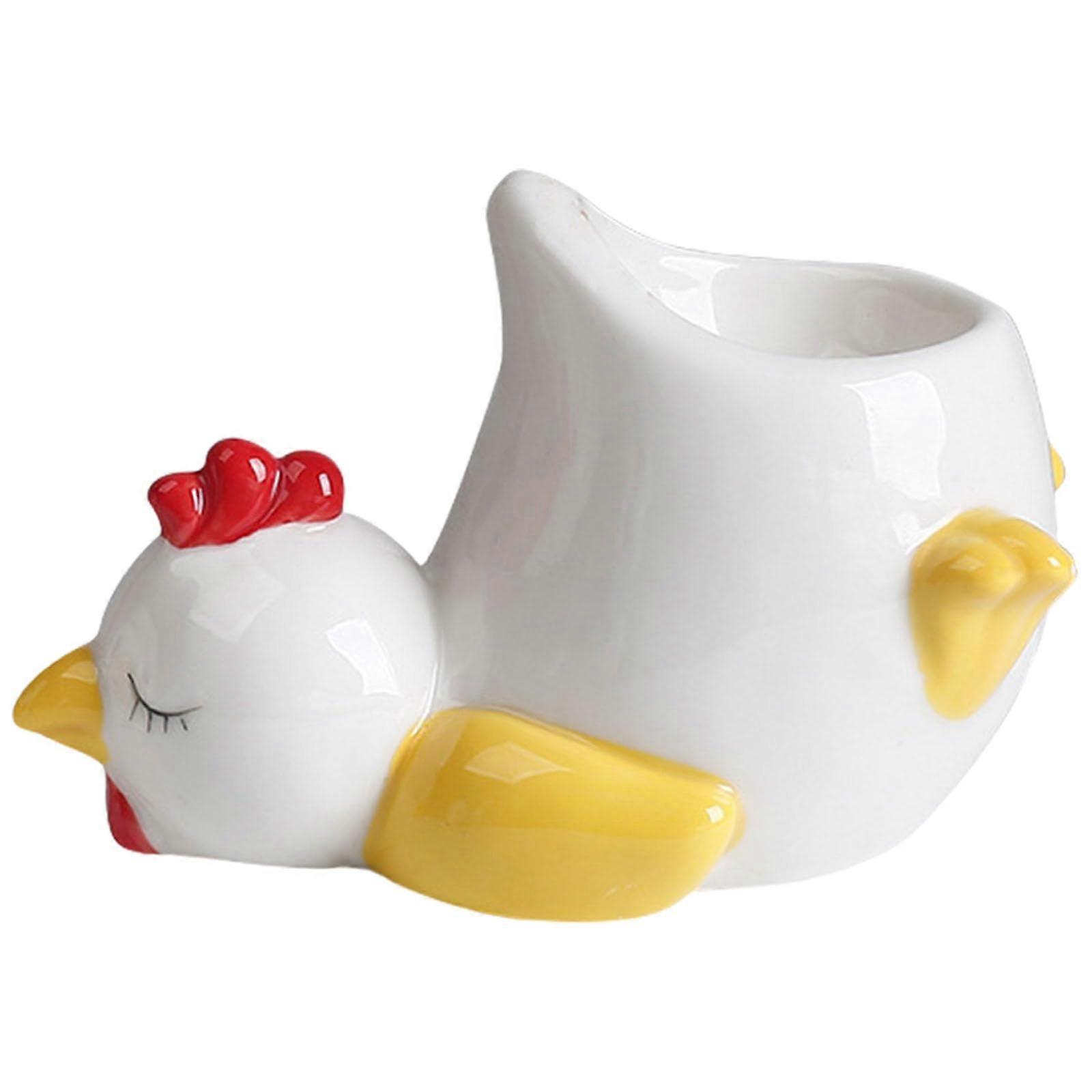 Ceramic Egg Holders with Chicken or Duck Design for Kitchen Countertop Storage