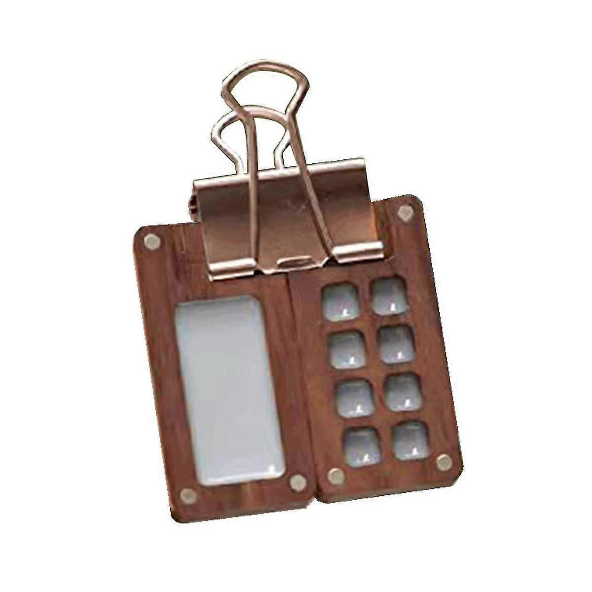 8 Grid Portable Sketchbook Palette, Wooden Colour Palette Box, Mini Travel Paint Tray Box With A Cl
