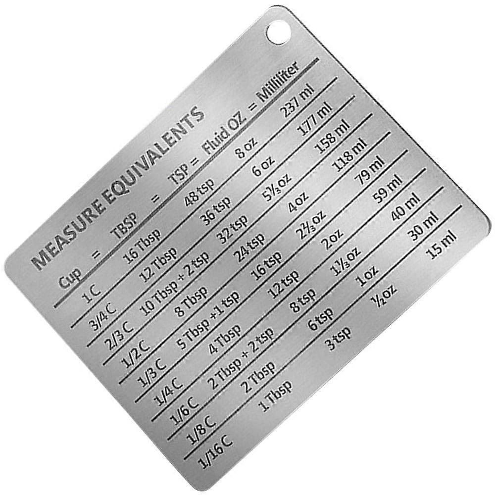 Convenient Measure Chart Compact Baking Chart Reusable Measure Equivalent Chart