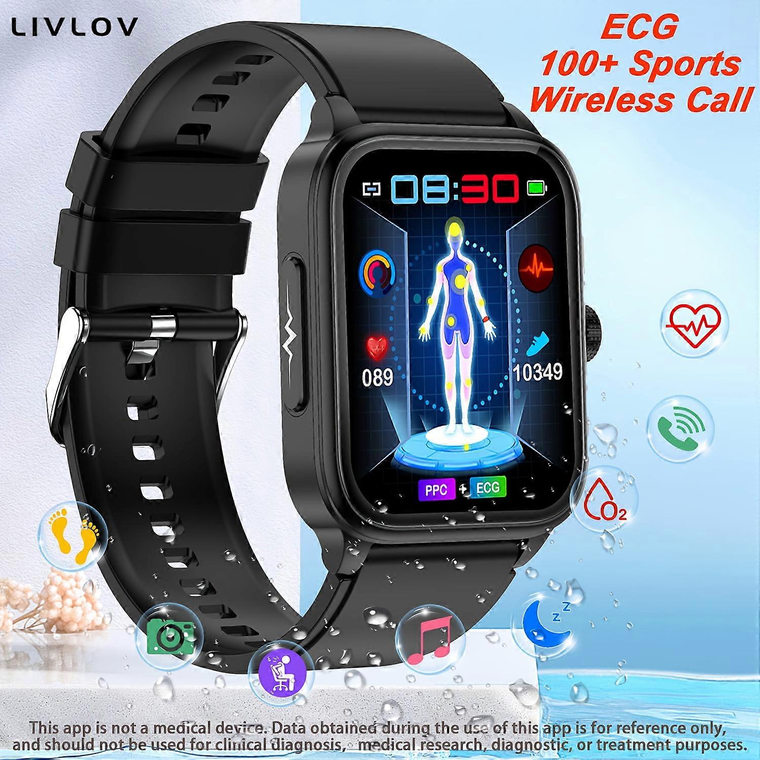 Smartwatch with Body Temp & Sleep Monitor, Metal Shell, 123 Sport Modes, Call Control, Pedometer, Games, Compatible with iPhone, for Android