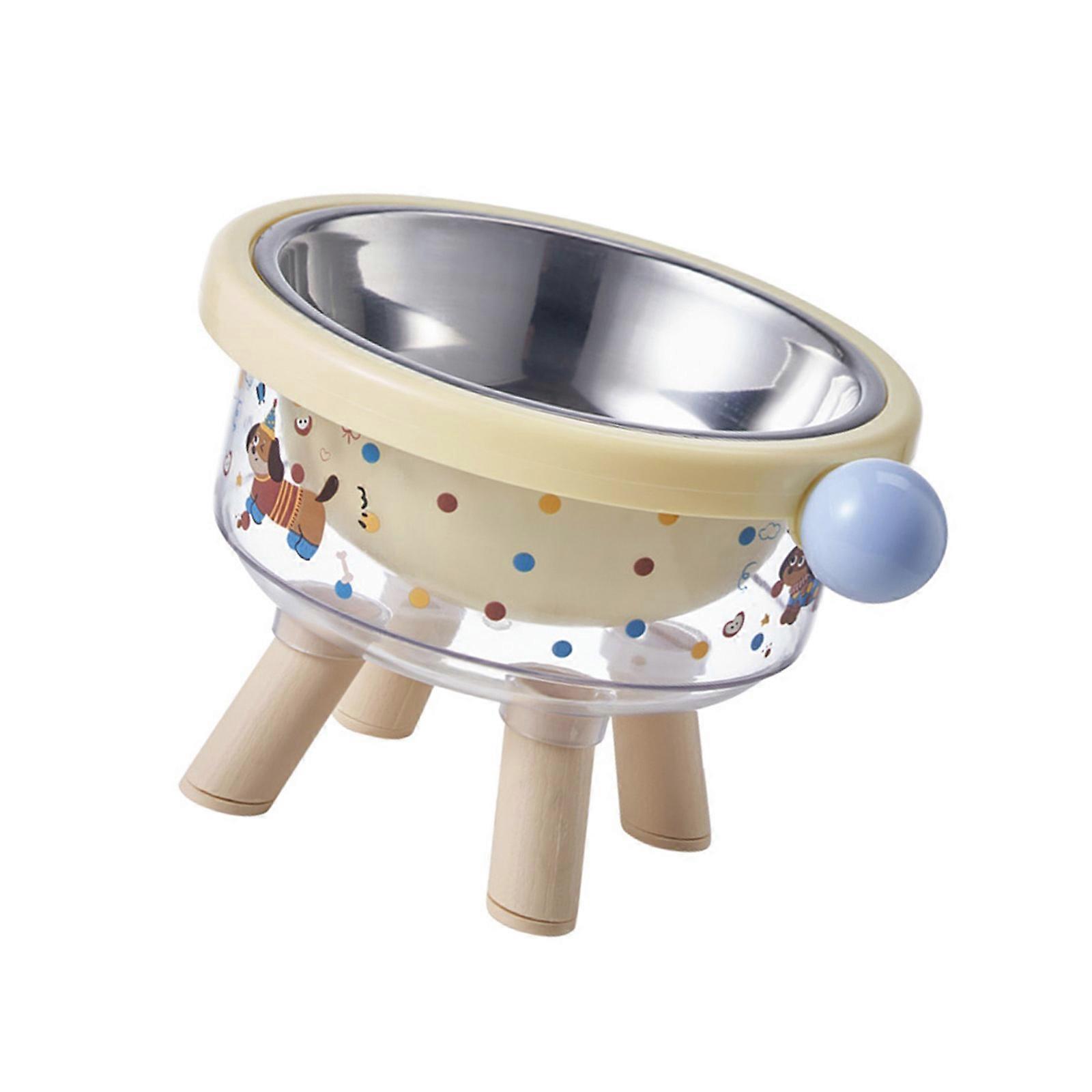 Elevated Dog Bowl Set Insert Dish Feeders And Easy To Clean Design For Small To Large Dogs Feeding Stand  Yellow