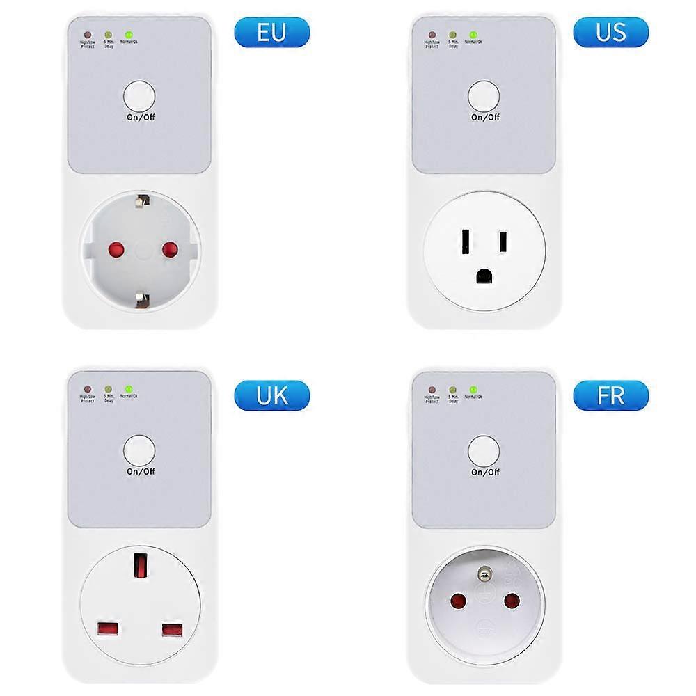 PIR Infrared Automatic Voltage Protector Socket AC Power Surge Safe Protector EU FR US UK Plug Switcher Refrigerator Protect