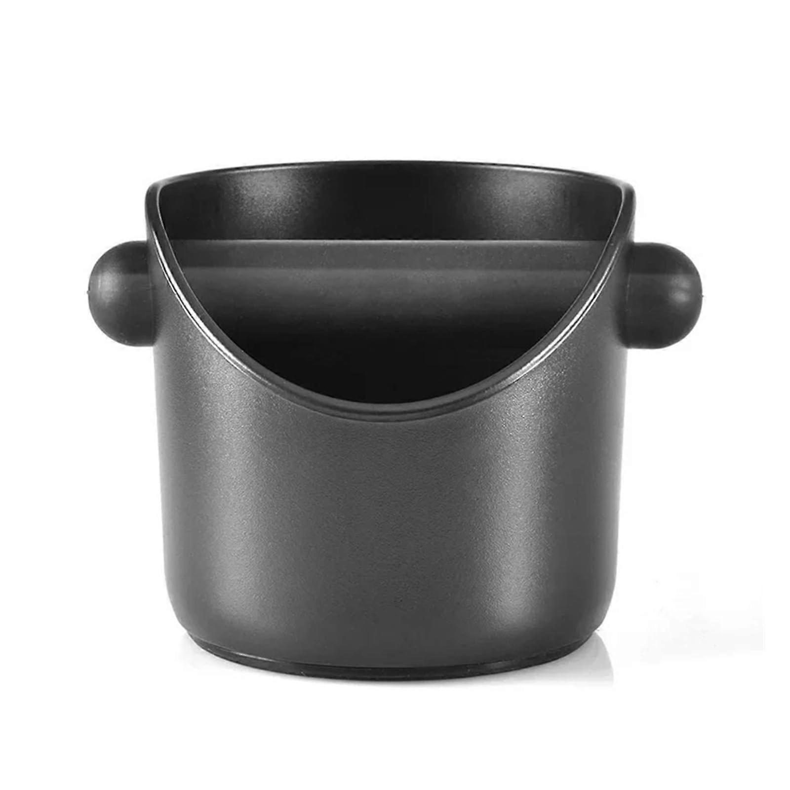 Coffee Knock Box with AntiSlip Base and Noise Reduction, Flat Mouth Coffee Grounds Container for Espresso
