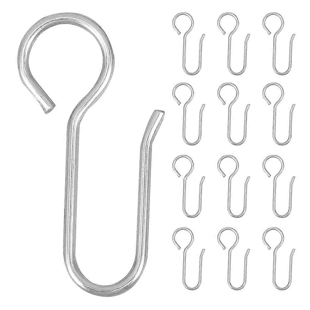 S Hooks Small Ceiling Curtain Hooks No Drilling Easy Install S Shaped Strong Loadbearing Capacity Silver 3.50X1.30X0.30CM 100Pcs