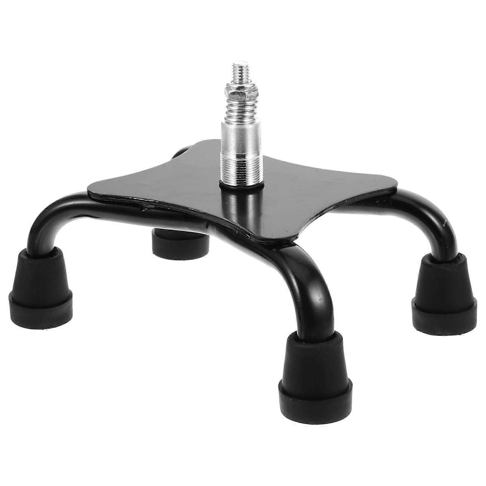 Rubber Walking Cane Tip with NonSlip Quad Base Shock Absorbing Pad for Hiking Poles and Crutches