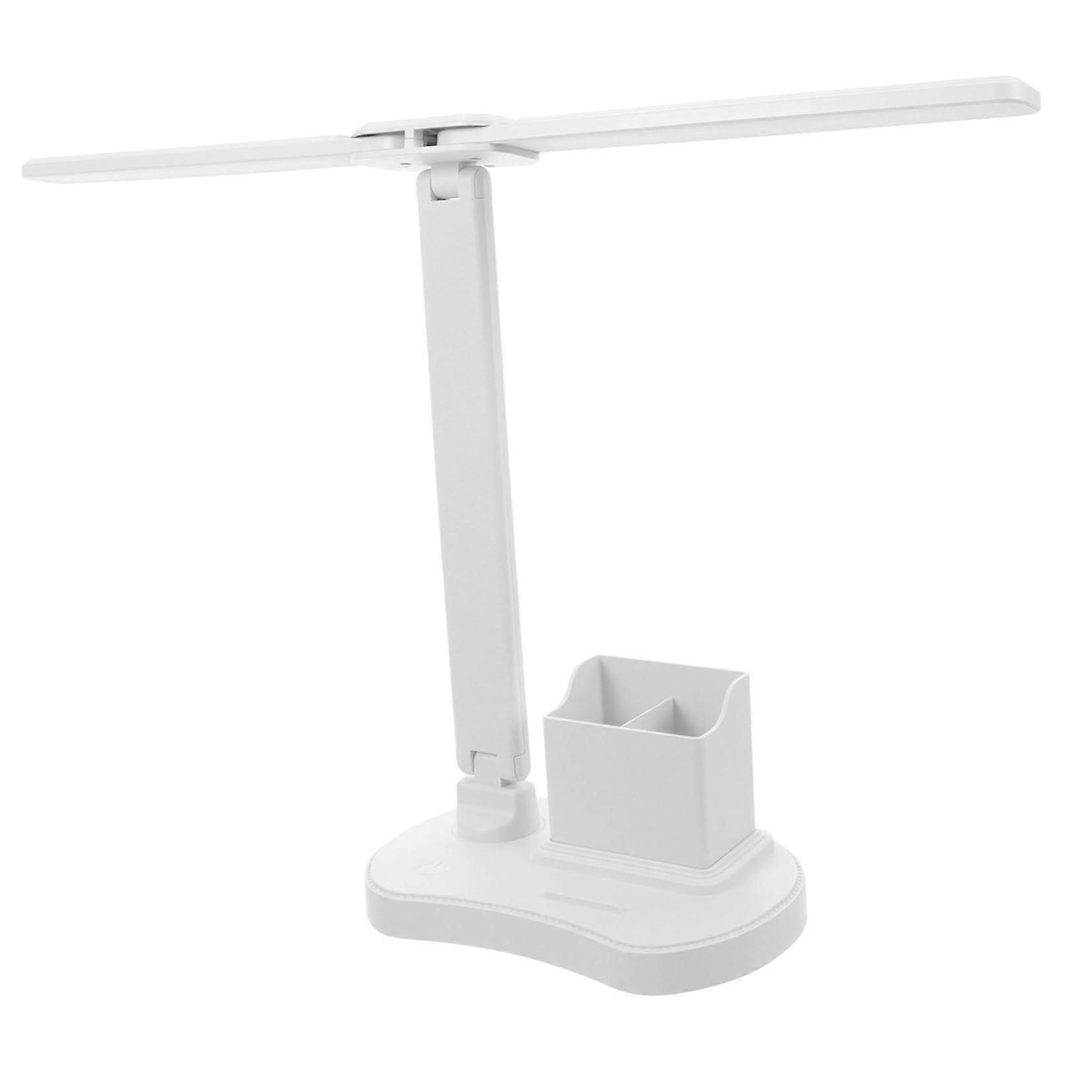 LED Desk Lamp Dual Head Adjustable USB Powered Touch Control EyeFriendly Soft Lighting