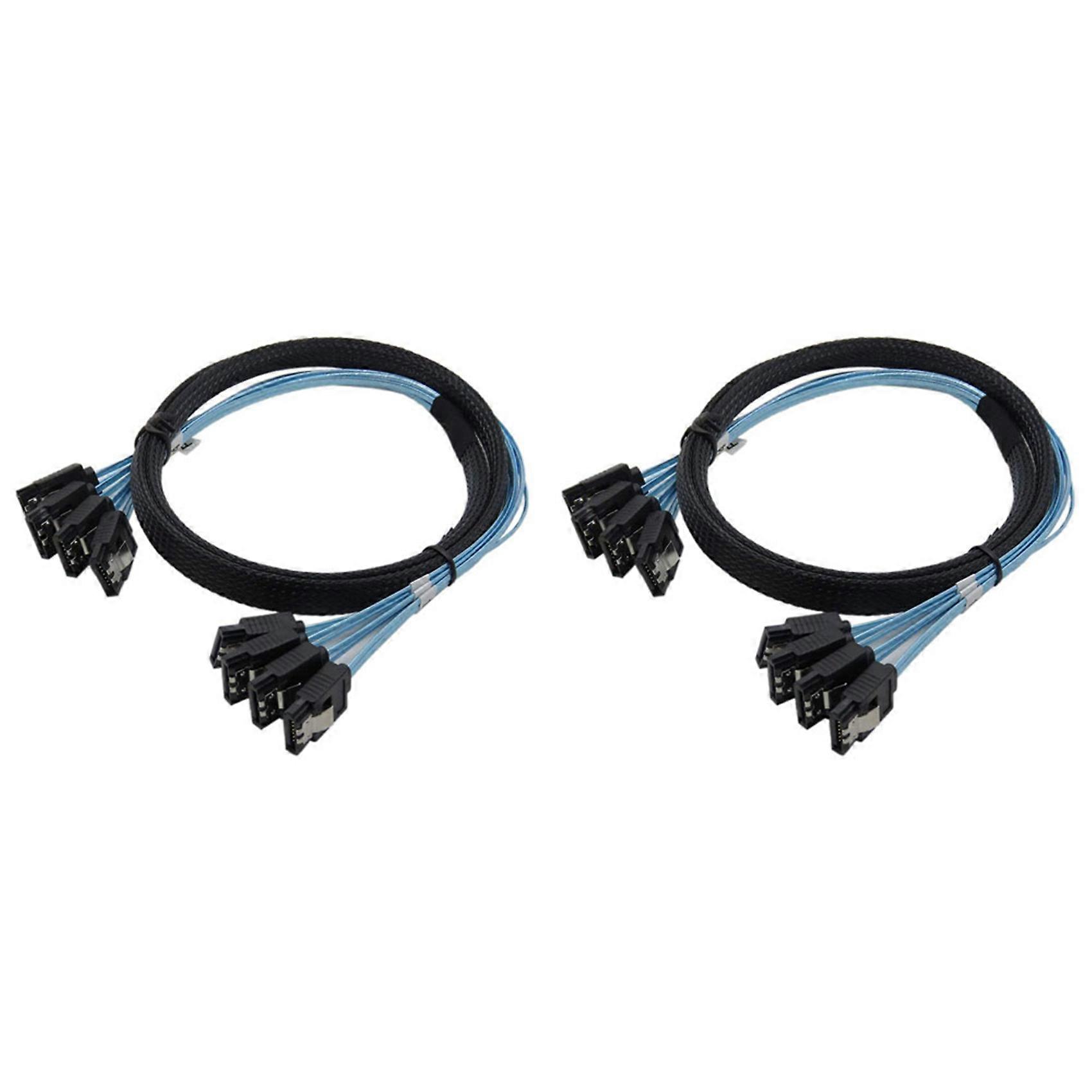 2X SAS Cable Sata Cable High Speed 6Gbps 4 Ports/Set High Quality for Server 0.5 Meter