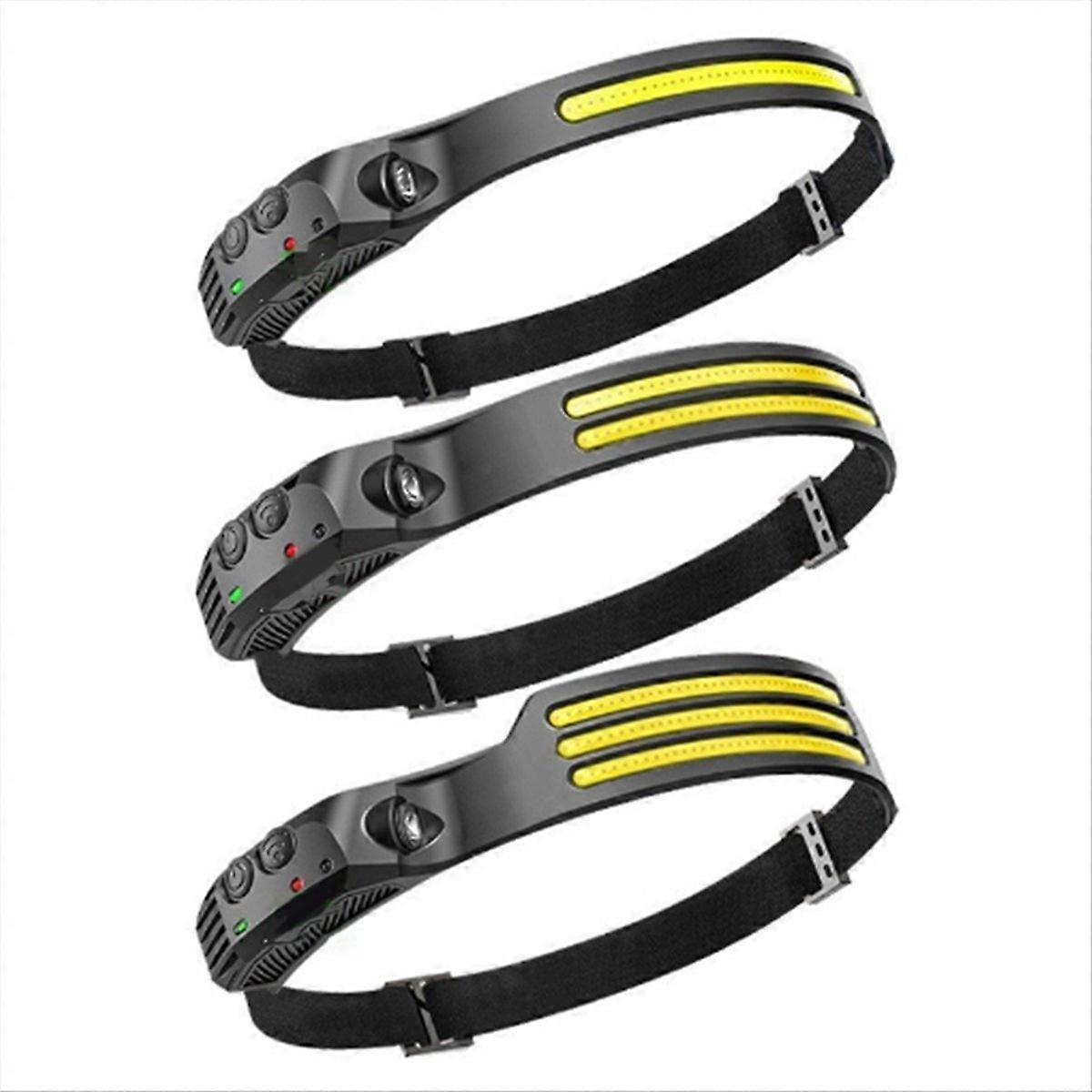 3PCS Silicone Headlamp Portable Head-Mounted Work Lamp