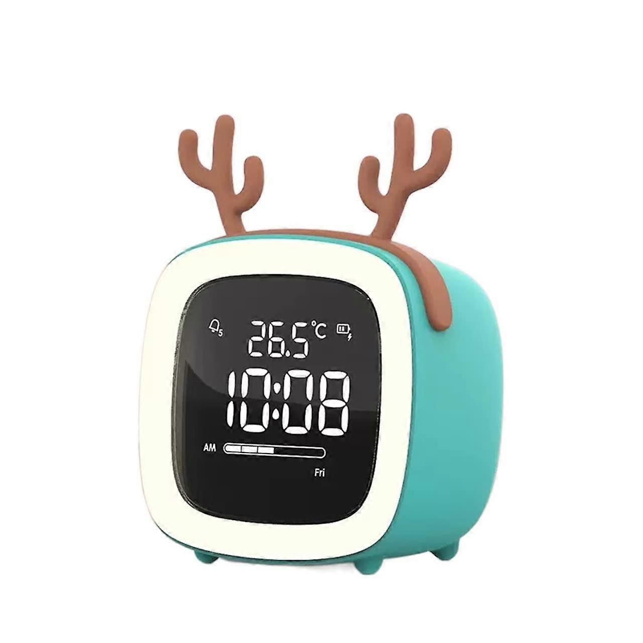 Digital Alarm Clock with Voice Control Backlight and USB Rechargeable Temperature Display for Bedroom