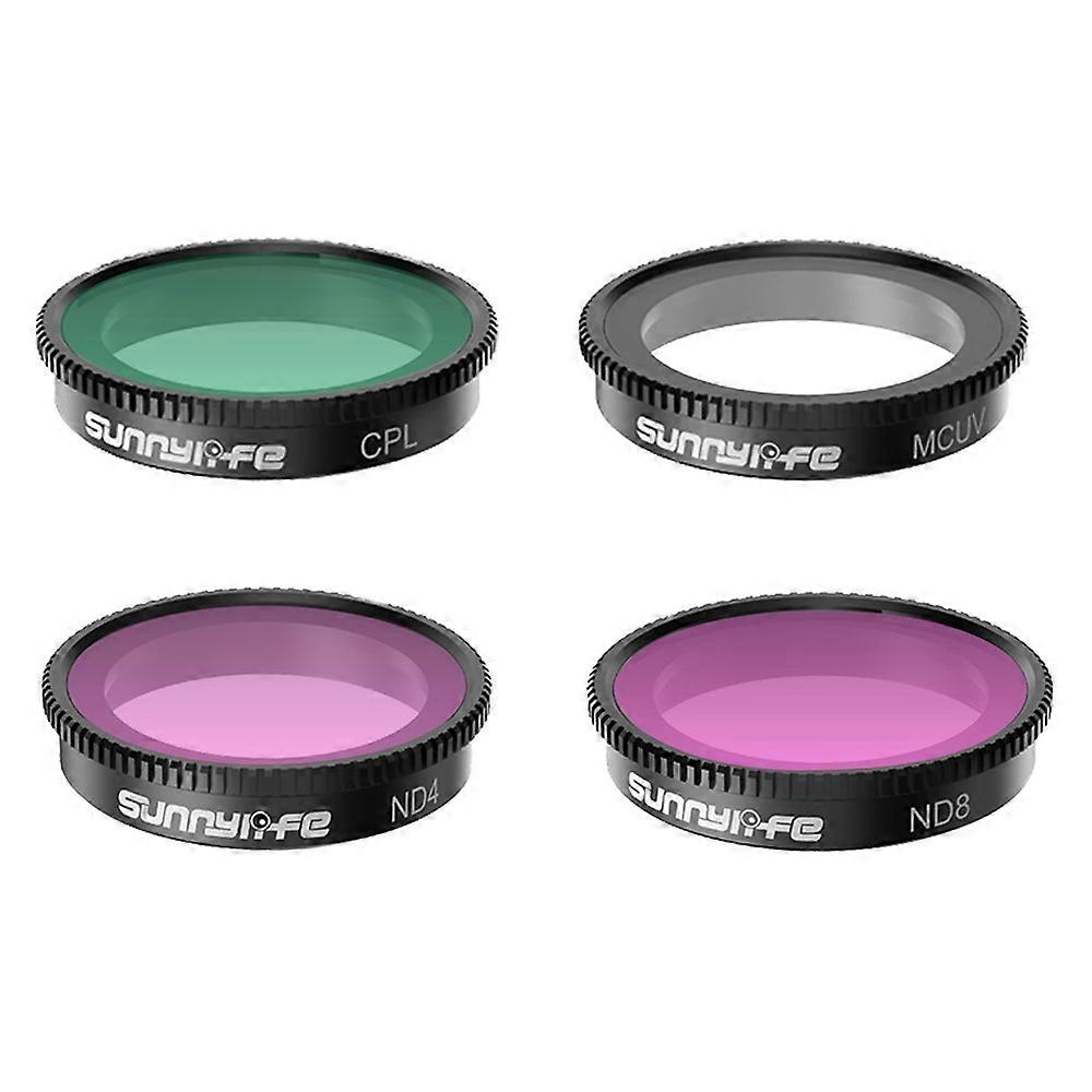 SUNNYLIFE IST-FI9316 4Pcs / Set Compatible For Insta360 GO 3 / GO 2 Optical Glass Filter MCUV+CPL+ND4+ND8 Camera Lens Filter Set