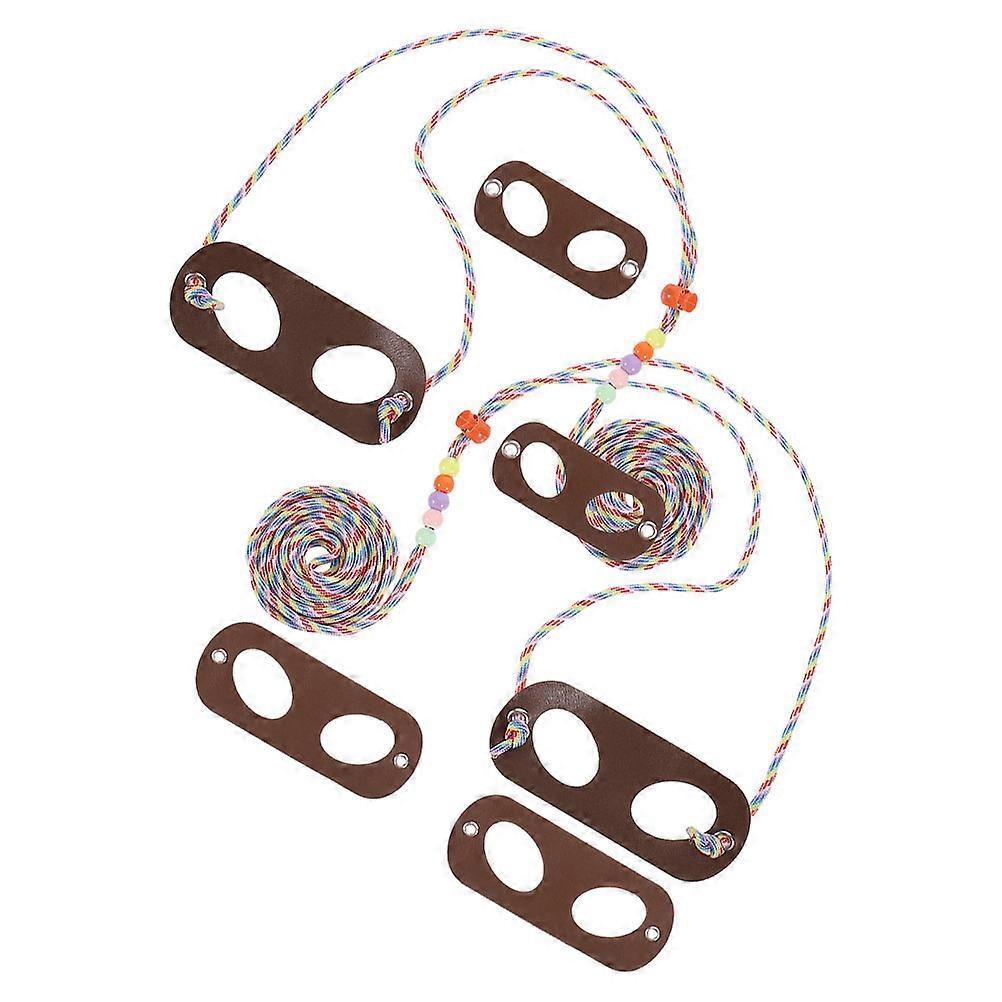 Adjustable Brown Lizard Leash Outdoor Crawl Pet Leash 2Pcs PU Material